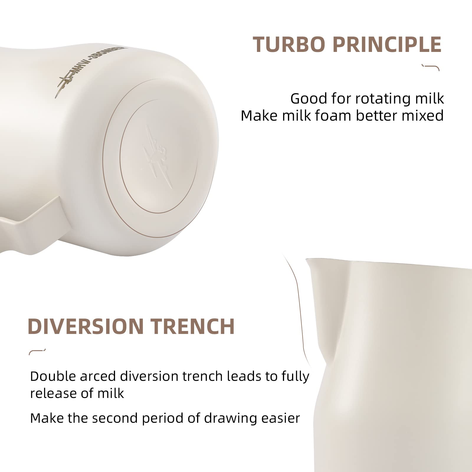 Mhw-3Bomber Milk Frothing Pitcher 450Ml/15.2Oz Milk Frother Cup Espresso Steaming Pitcher Stainless Steel Milk Frother Cup Baris