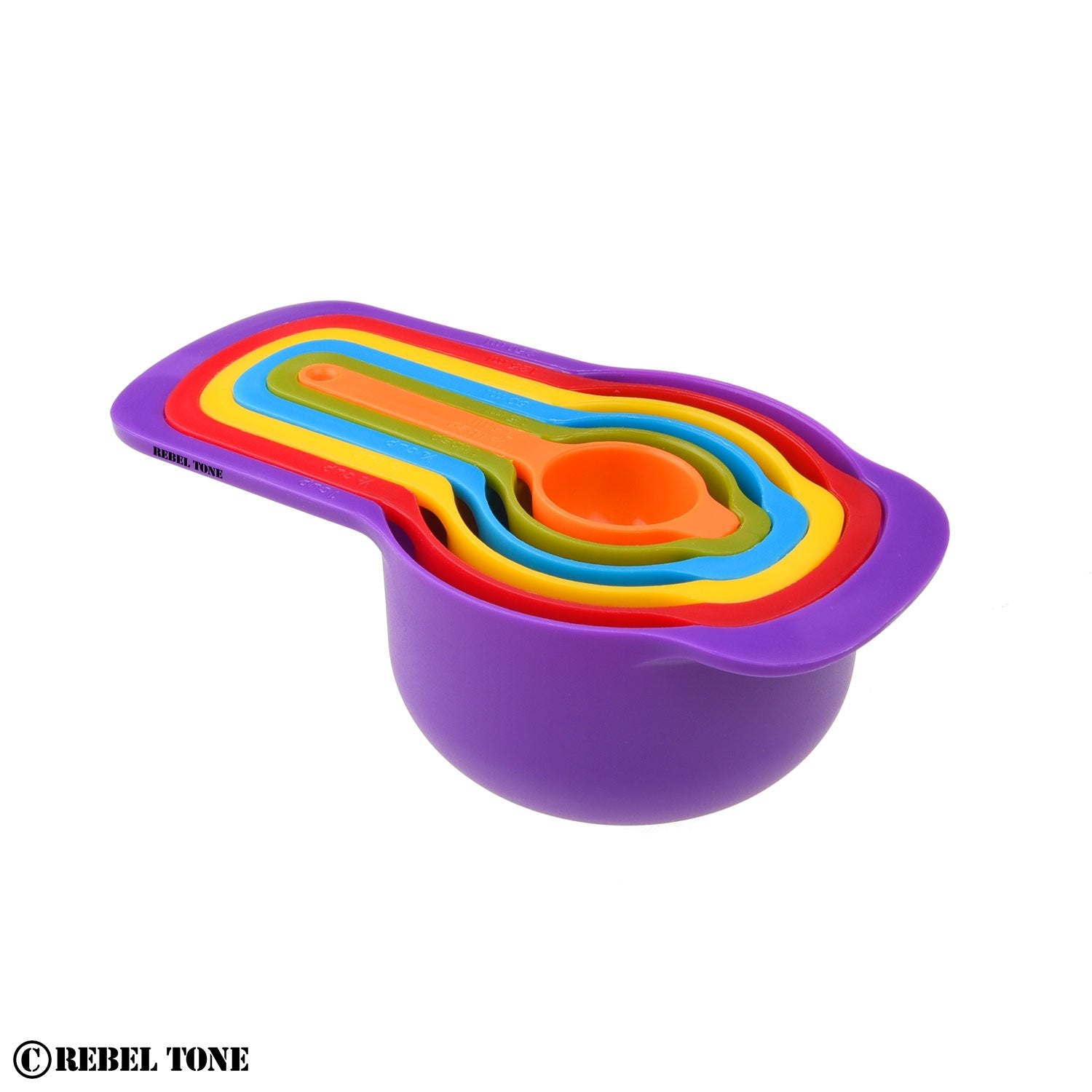 Measuring Cups And Spoons - Set Of 6 - That Can Be Nested To Save Space - Easy To Clean, Dishwasher Safe - Durable2 Cup,1 Cup.)
