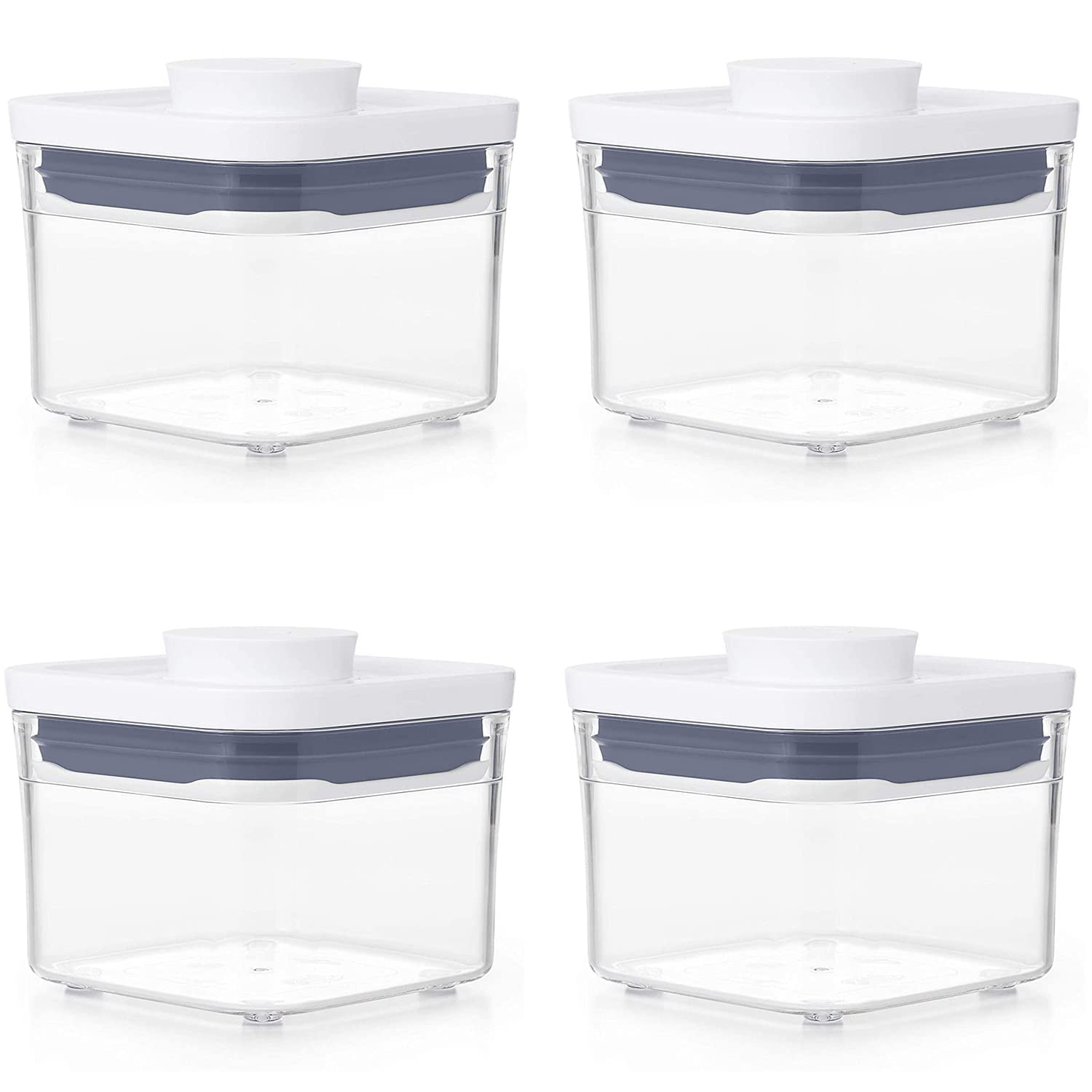 OXO Good Grips POP Container  Airtight Food Storage  0.4 Qt Square (Set of 4) for Dried Herbs and More