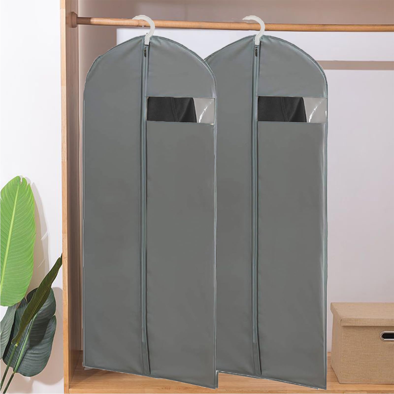 Kimmama Long Garment Bags For Hanging Clothes,Dress Bags For Gowns,Garment Protector Cover For Hanging Wedding Dress,Suit,Dance