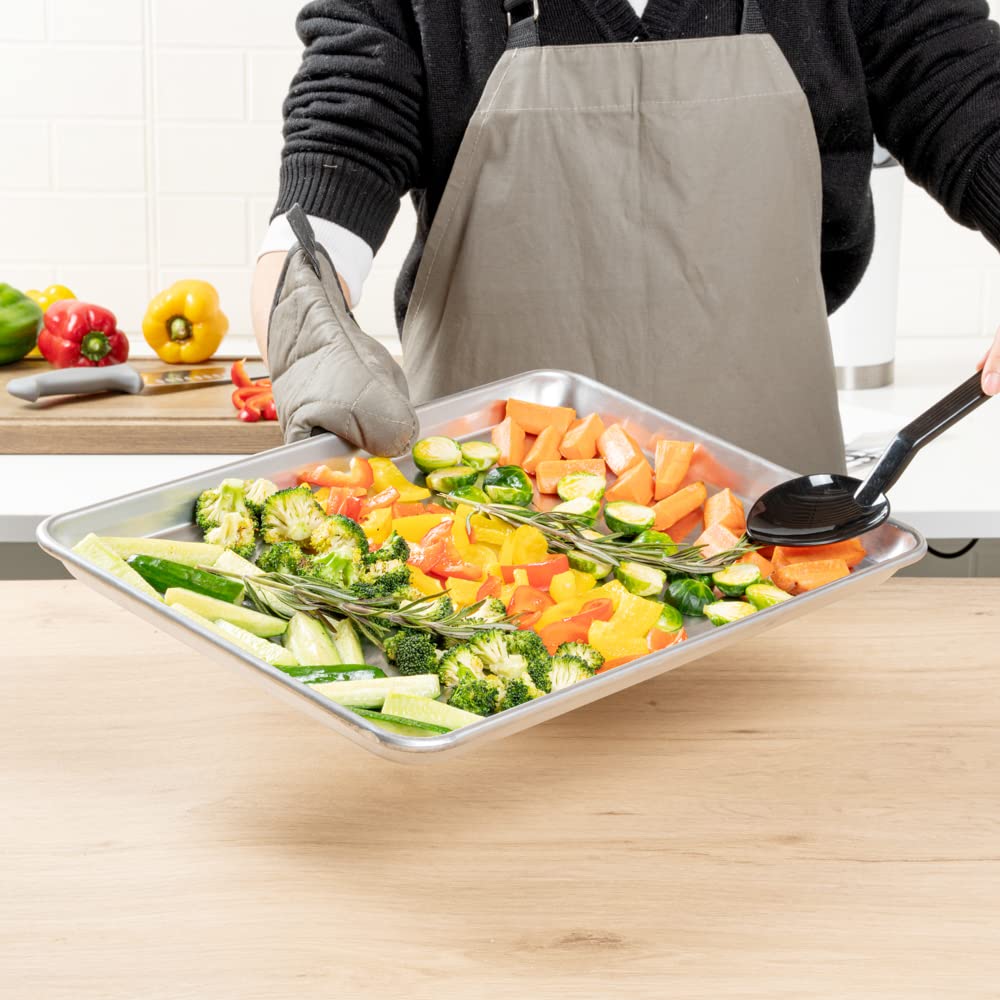 Restaurantware Met Lux 18 X 13 Inch Industrial Baking Pan 1 Heavy-Duty Bakery Sheet Pan - Rimmed Edges Endures Up To 392F Alumin
