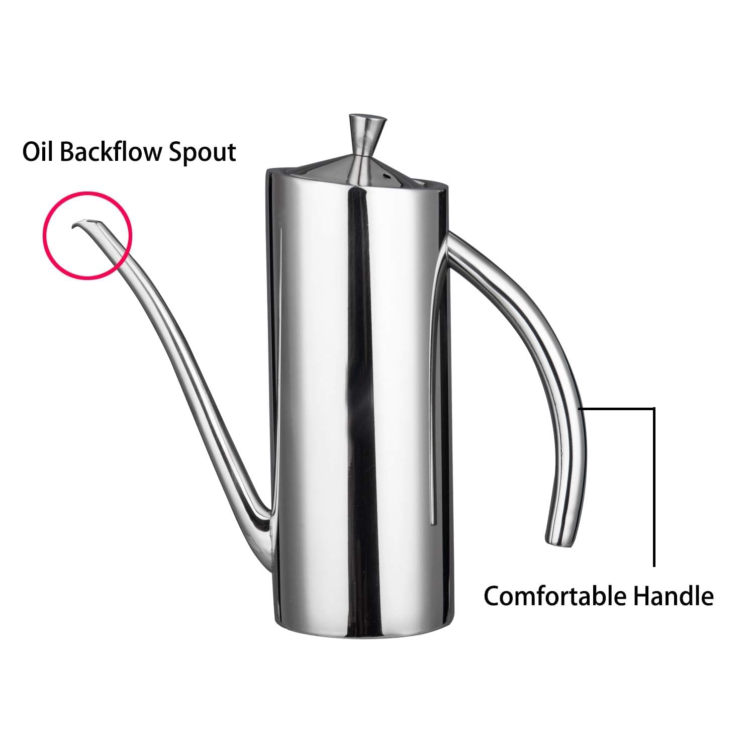 Imeea Olive Oil Dispenser Sus304 Stainless Steel Cooking Kitchen No Drip Oil Can Vinegar Container, 24Oz/700Ml
