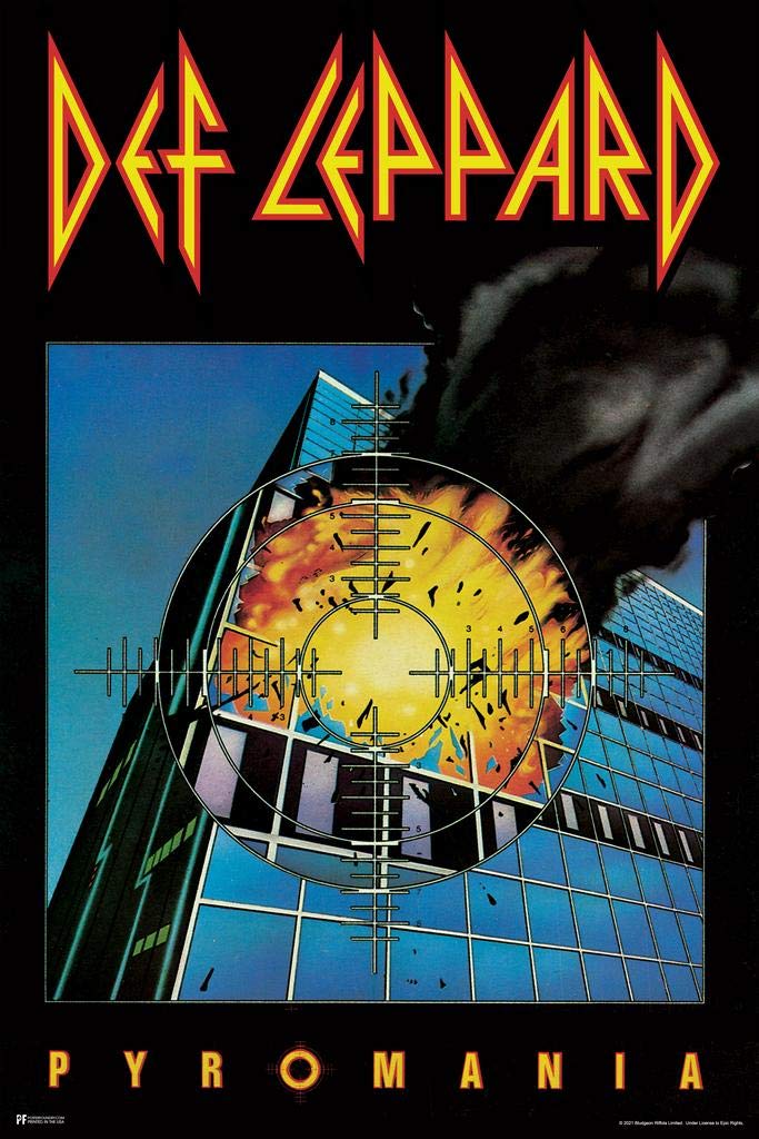 Def Leppard Pyromania Album Cover Heavy Metal Music Merchandise Retro Vintage 80S Aesthetic Rock Band Cool Wall Art Print Poster
