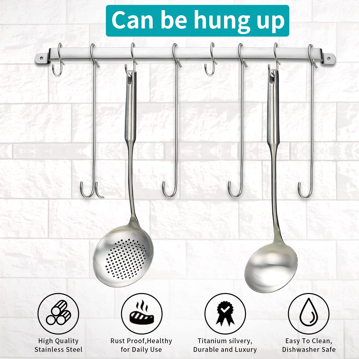 Strainer Skimmer, Evanda Stainless Steel Heavy Duty Sturdy Kitchen Skimmer, Slotted Spoon, With Comfort Handle And Hanging Holes