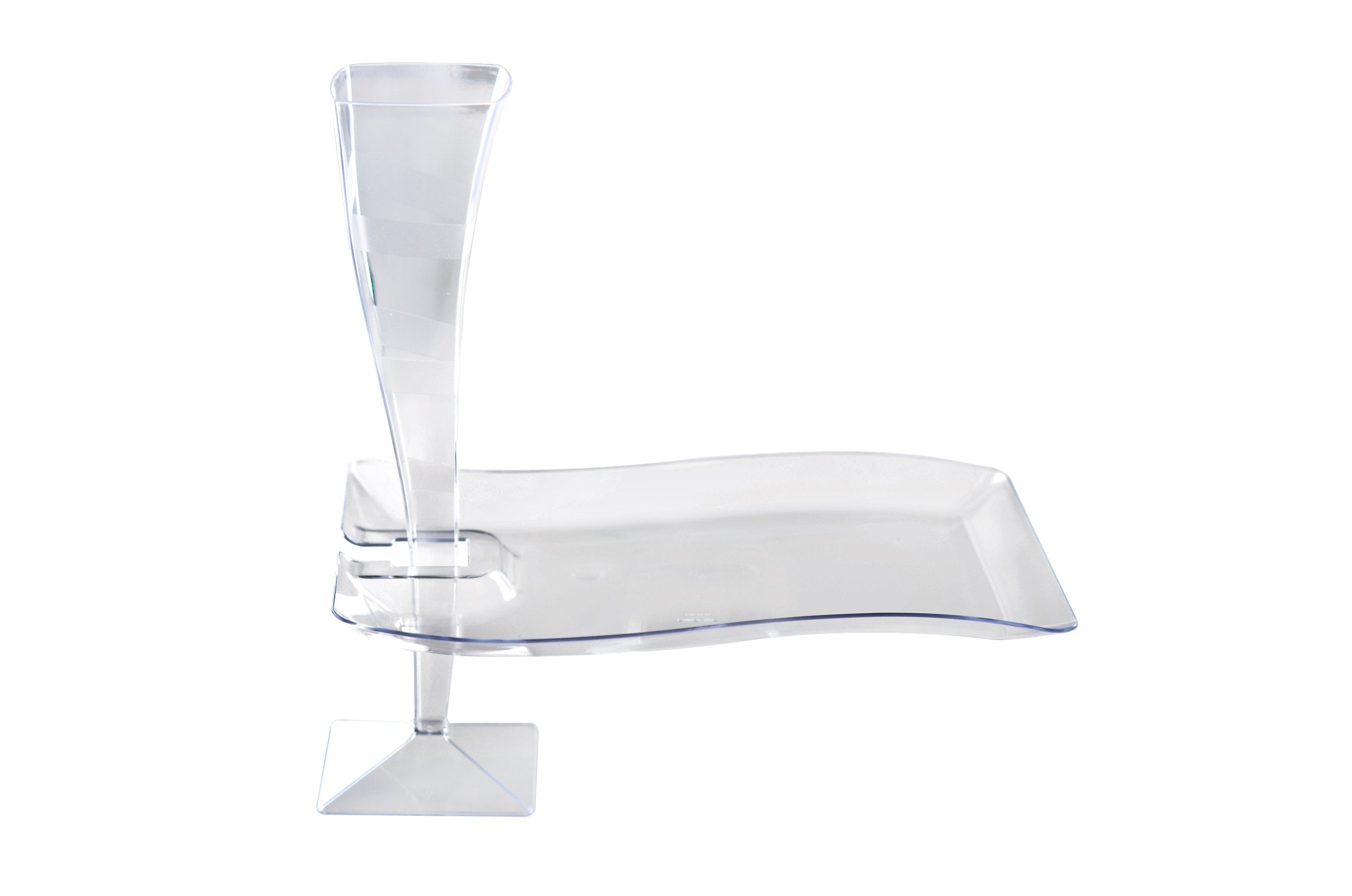 Fineline Settings Wavetrends Clear Rectangular-Wave China-Like 6'' X 9.5'' Plate 120 Pieces