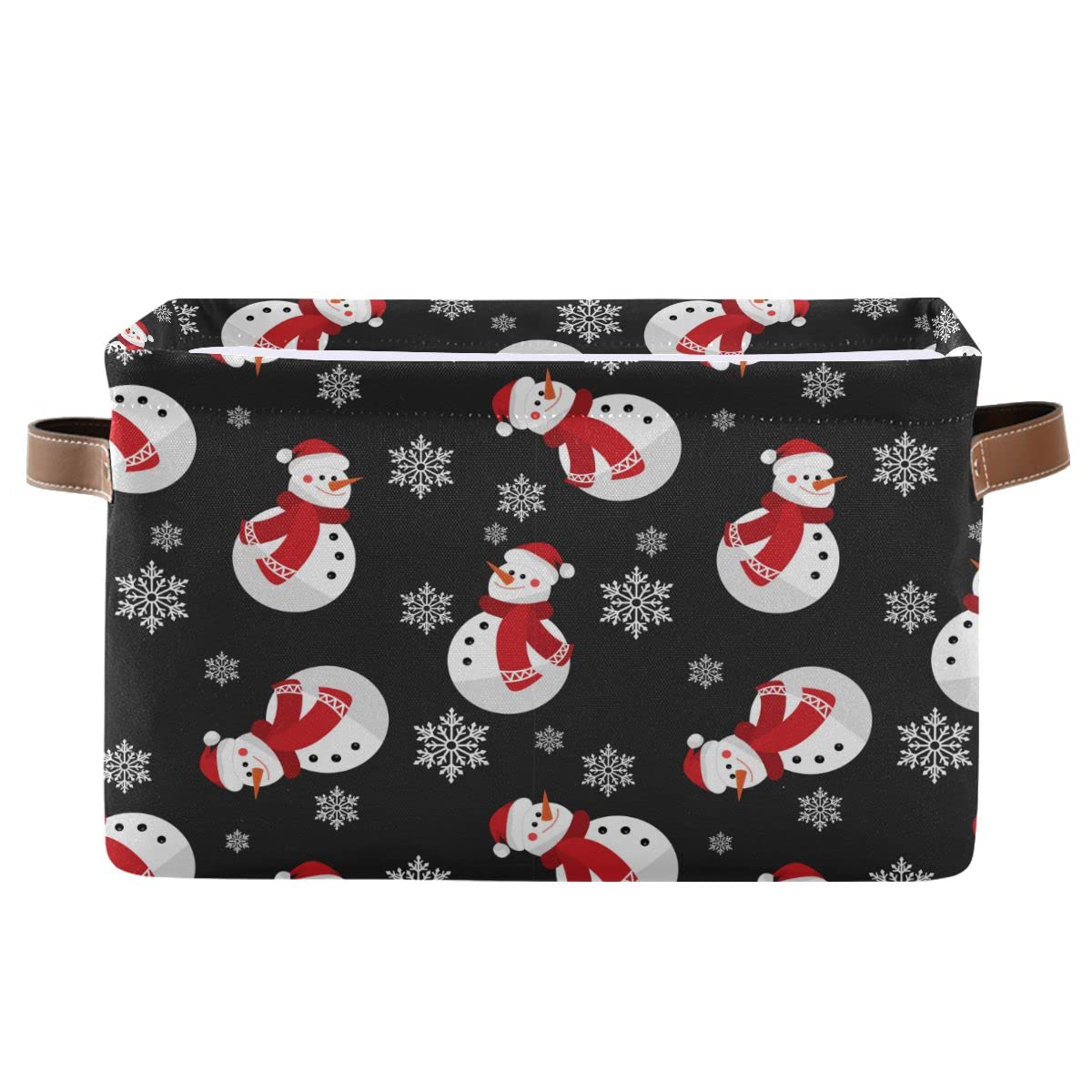 Winter Snowman Snowflake Storage Basket Fabric Laundry Baskets Christmas Holiday Xmas Decorations Storage Boxes Organizer Bag Fo