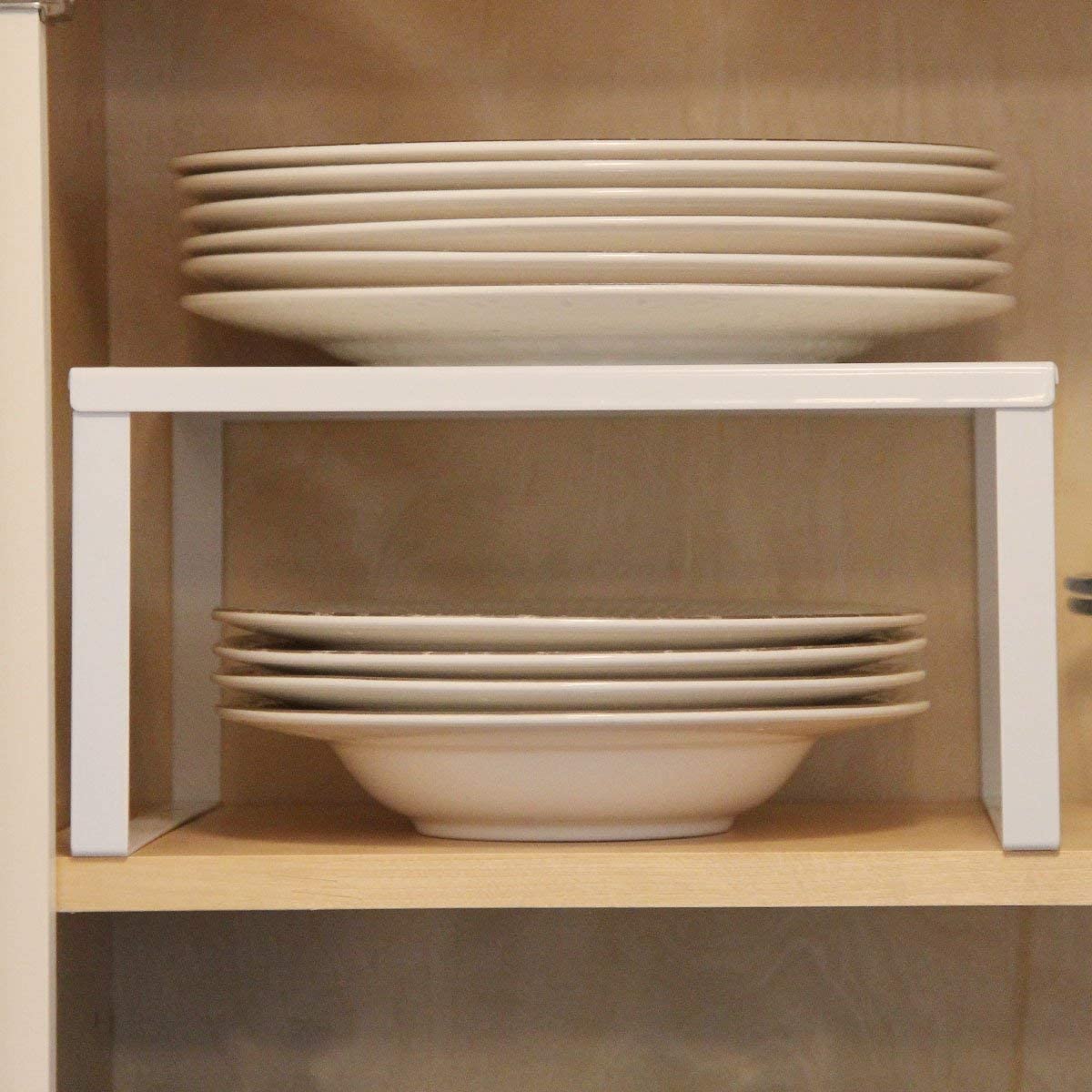 Indian Decor 28973 White Metal Kitchen Cabinet And Counter Top Organizer Shelf, 13 Inch Wide 11 Inch Deep  White