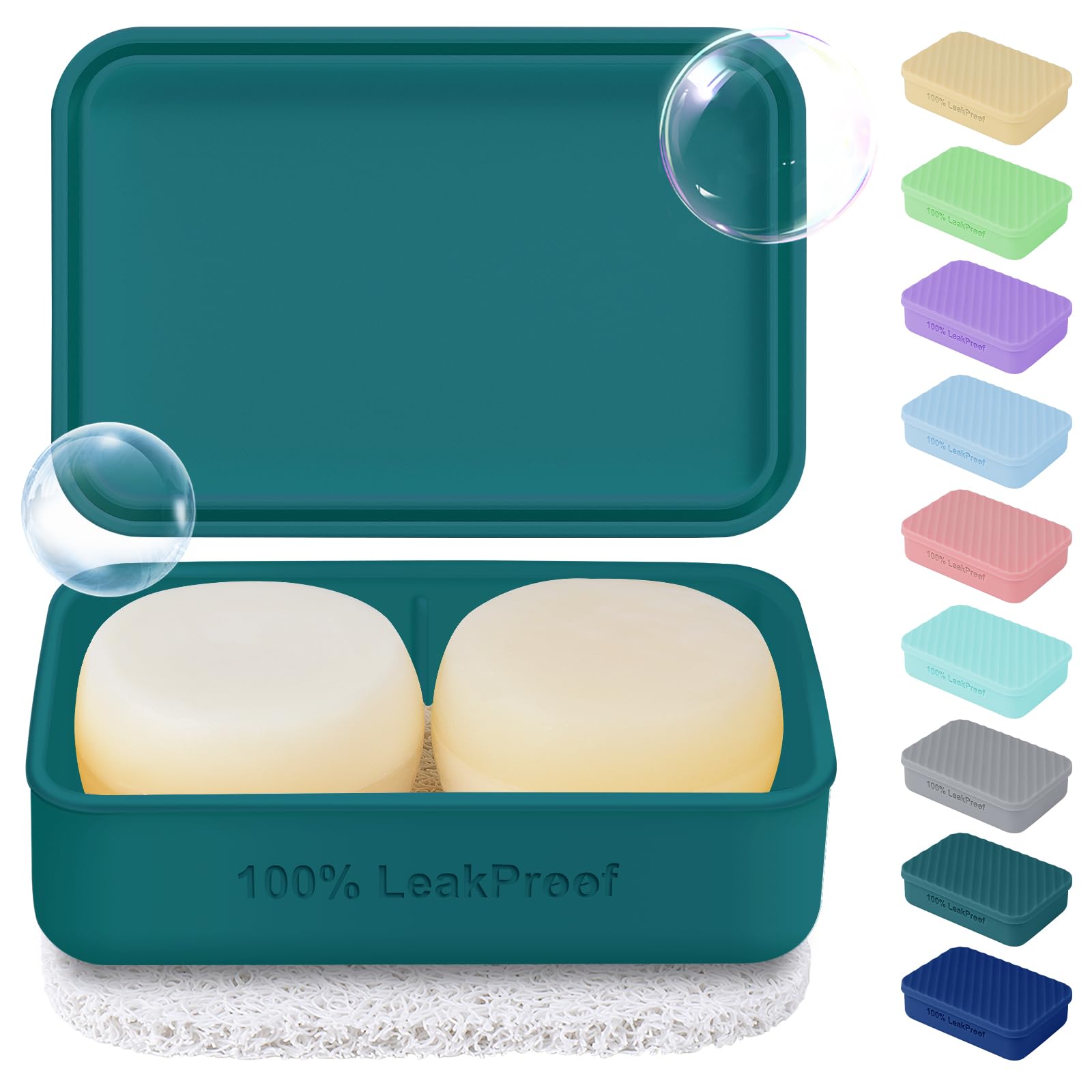 6 Inch Large Travel Soap Case - Leakproof Shampoo Bar Soap Holder, Silicone Travel Soap Container, Portable Soap Dish With Drain