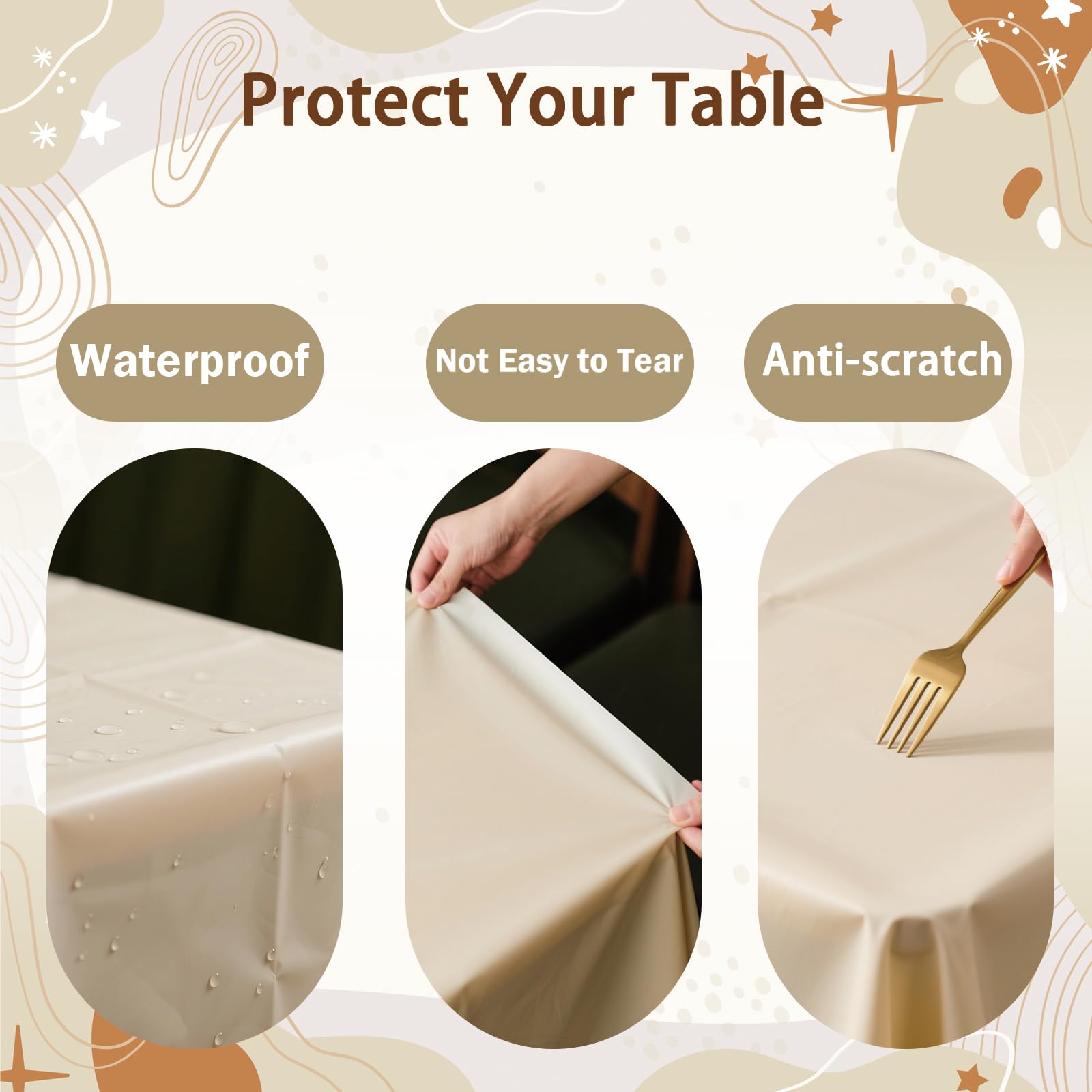 ZHIAXTON 12 Pack Brown Plastic Tablecloth,54 X 108 Inch Disposable Rectangle Table Cloth,4 Gradient Brown Colors Table Cover for