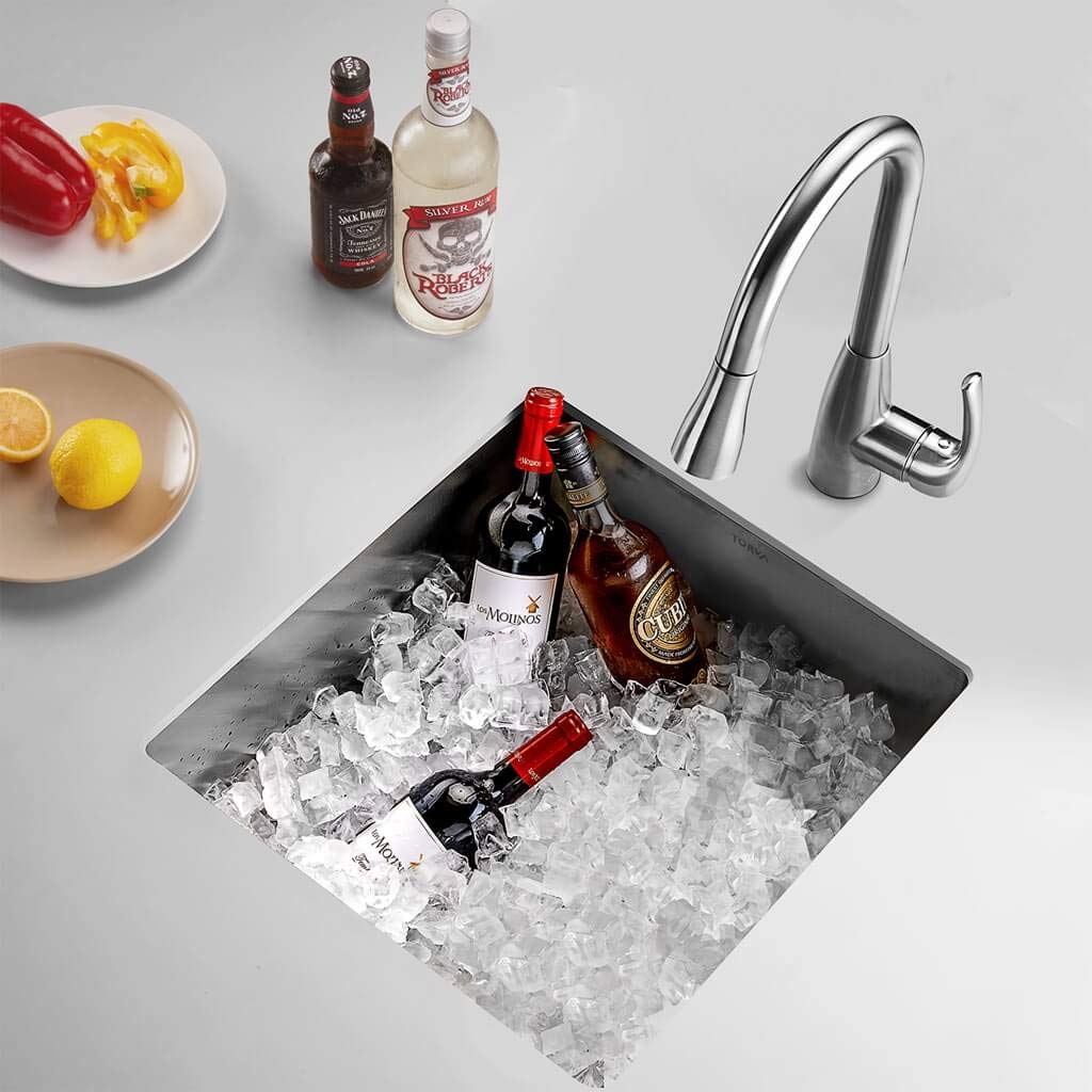 Bar Sink  TORVA 22.5 inch Undermount 16 Gauge Single Bowl Stainless Steel Kitchen Sink  Bar or Prep Sink