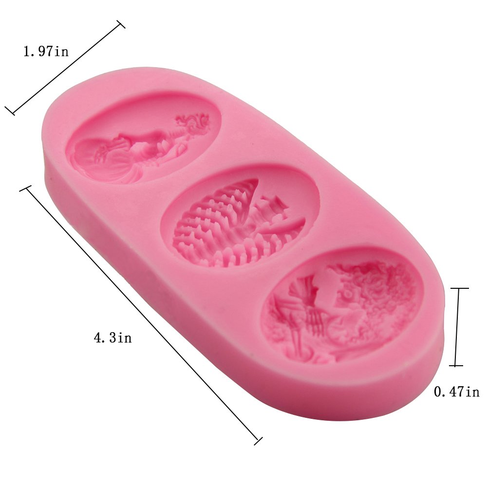 Lshcx Skeleton Skull Fondant Cake Mold Silicone Chocolate Candy Mould, 2 Pack