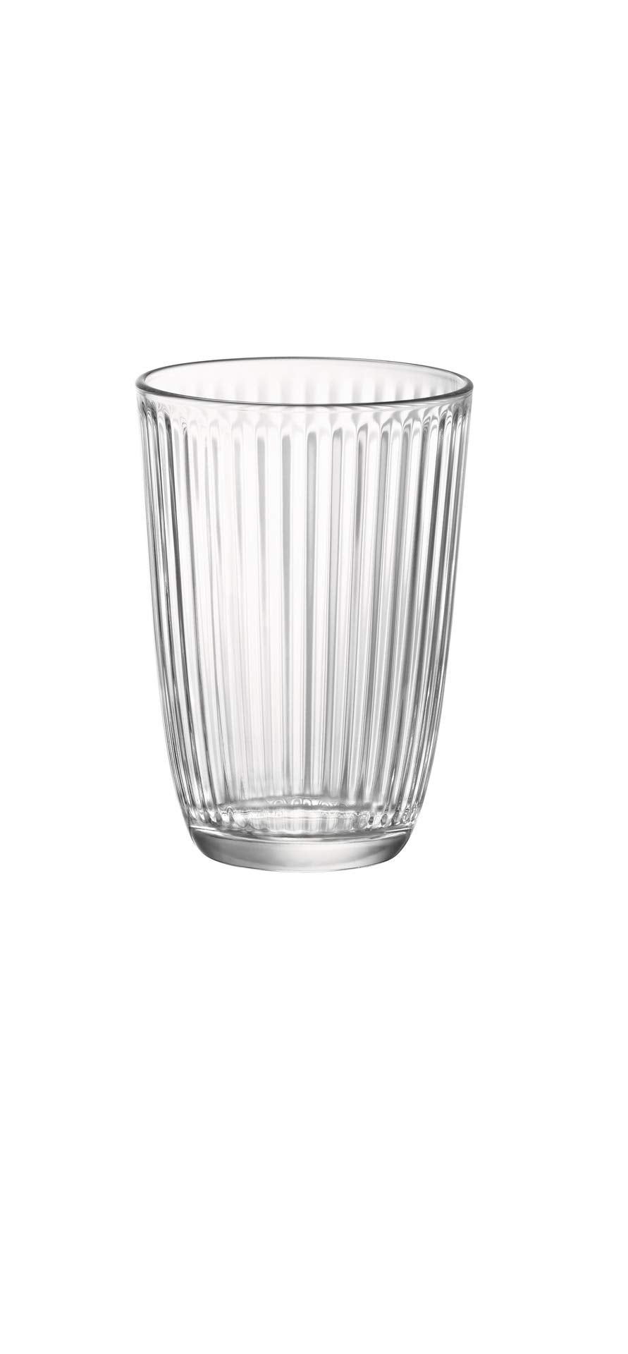 Bormioli Rocco Line 13.25 oz. Long Drink Drinking Glasses for Cold Drinks, Juices, and Cocktails, Clear, Set of 12