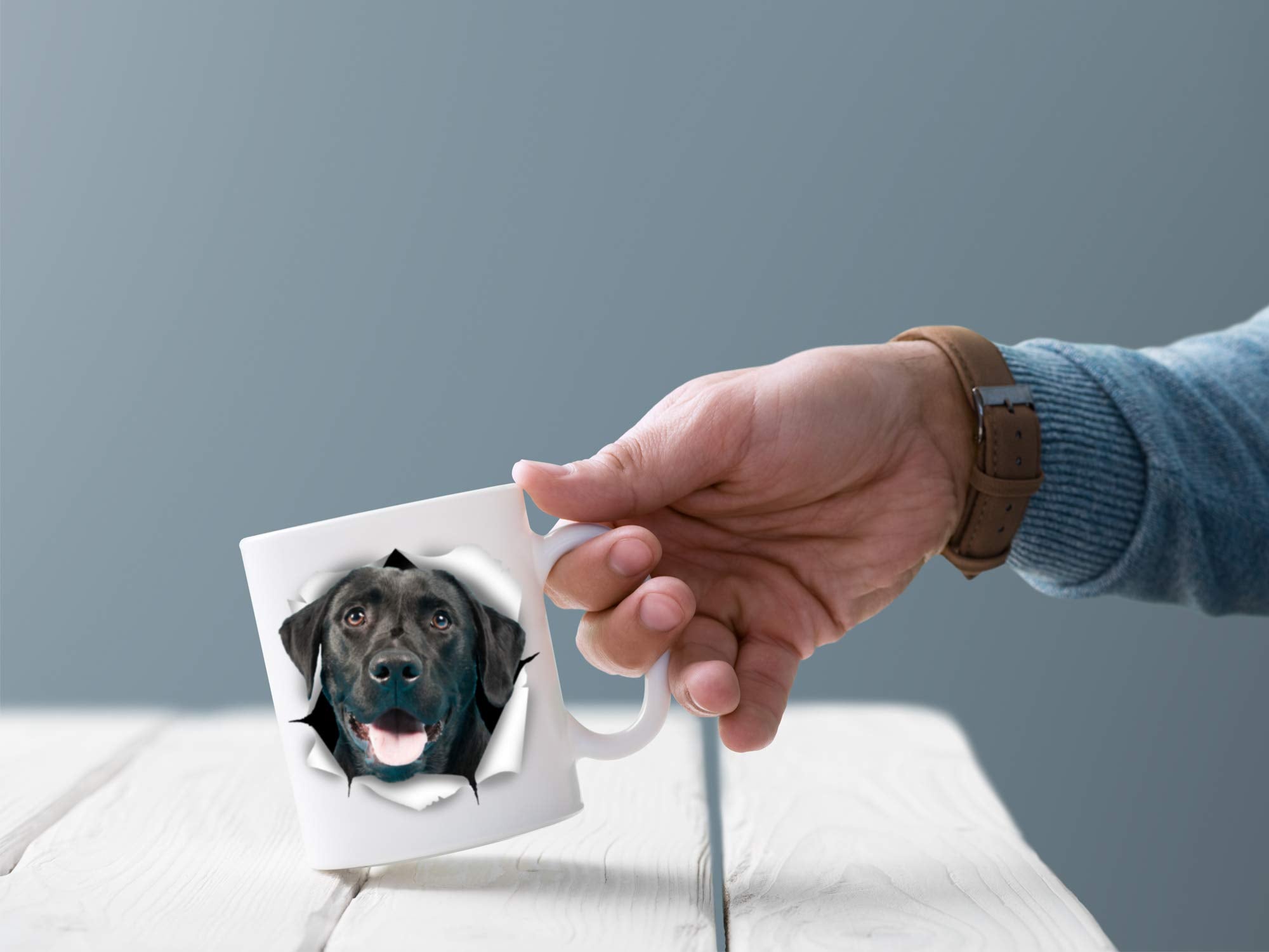 Cute Black Labrador Dog Mug - Ceramic Funny Coffee Mug - Perfect Dog Lover Gift - Cute Novelty Coffee Mug Present - Great Birthd