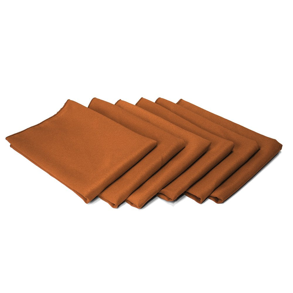 Tablelinensforless 17X17 Inch Polyester Cloth Napkins, Set Of 6 (Copper)