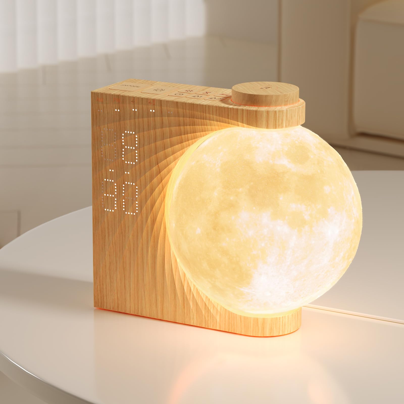 Sunrise Alarm Clocks for Heavy Sleepers,Night Lamp Clocks for Bedrooms with Moon Light,10 Light Effects,30/60/90 Timer,10 Sleep 