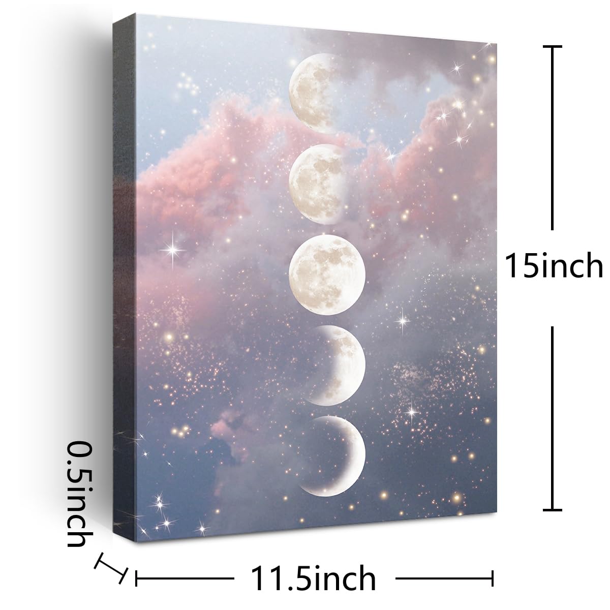 Moon Phases Wall Art Decor  Moon Phases Canvas Poster Print for Home Living Room Dorm Wall Decor W686