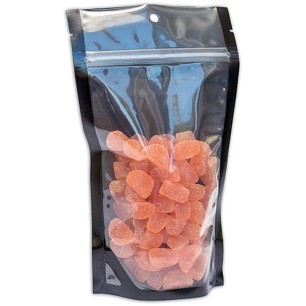 100 Pcs 6''X9.5'' Mylar Clear/Black Nylon Resealable Stand Up Bags Heat Seal Zipper Lock Reusable Storage Pouches For Zip Food S