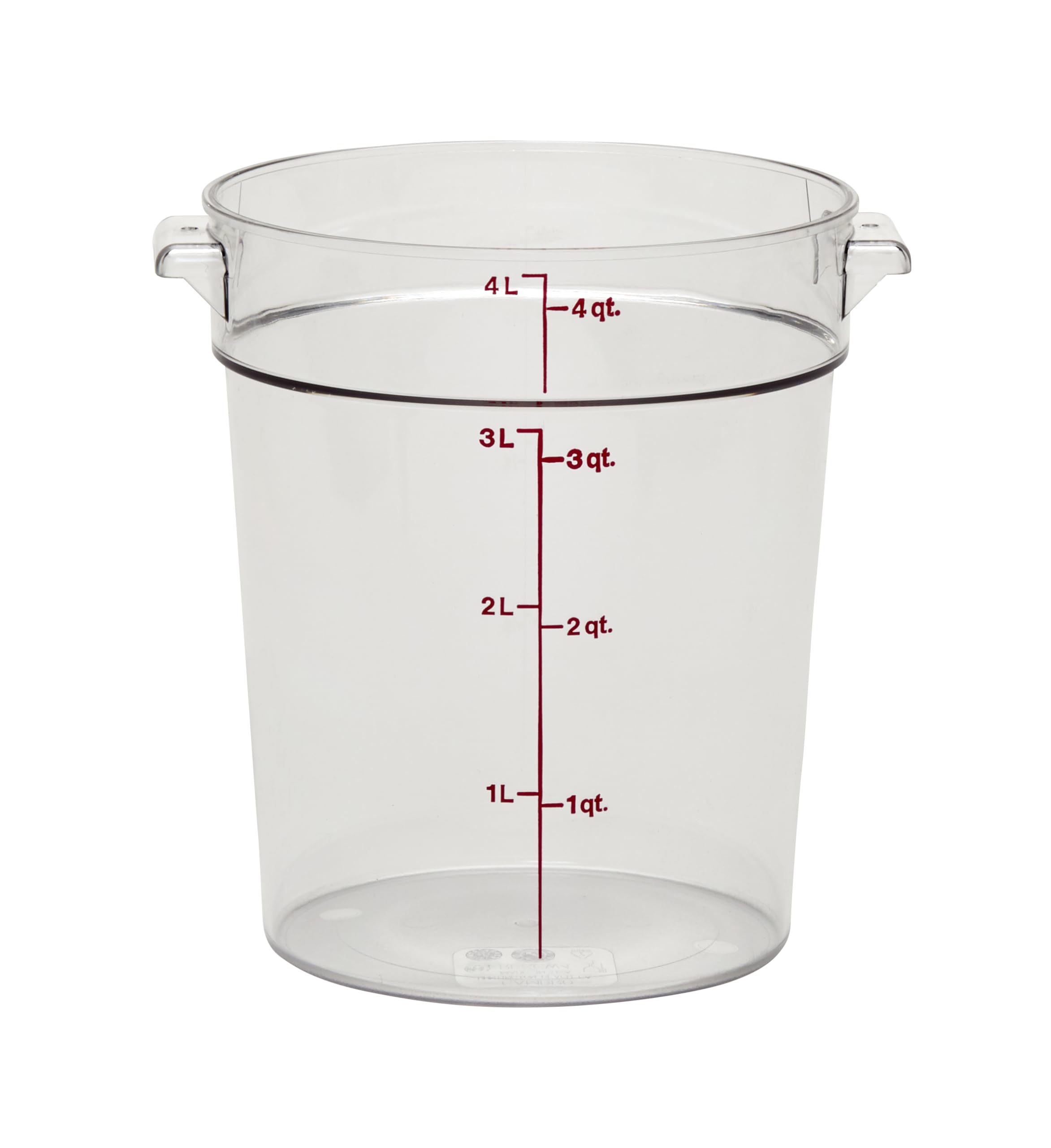 Cambro Rfscw4135 Camwear Round Food Storage Container, Polycarbonate, 4-Quart, Clear, Nsf