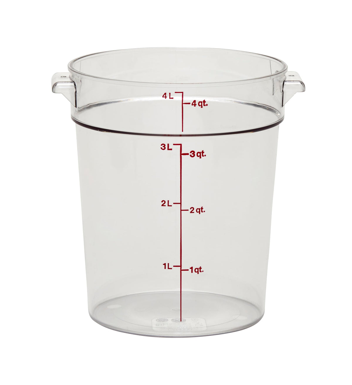 Cambro Rfscw4135 Camwear Round Food Storage Container, Polycarbonate, 4-Quart, Clear, Nsf