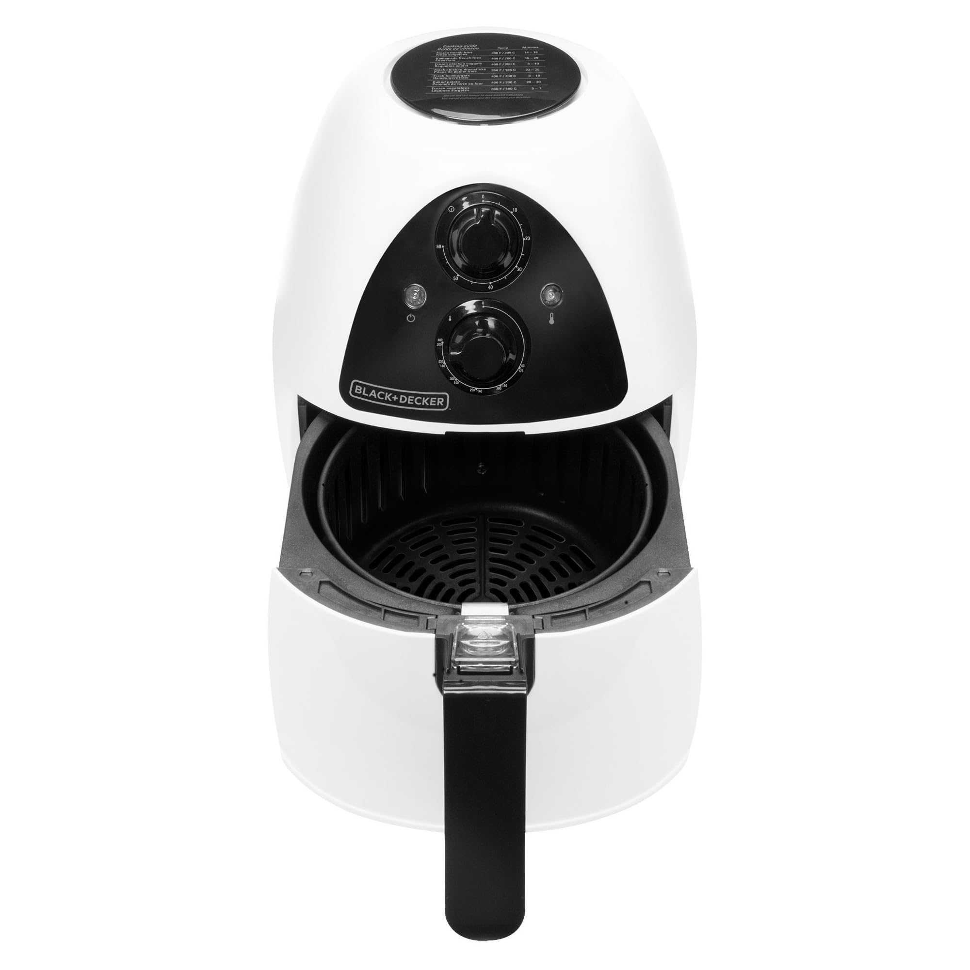 Black+Decker Purify 2-Liter Air Fryer, White/Black, Hf100Wd