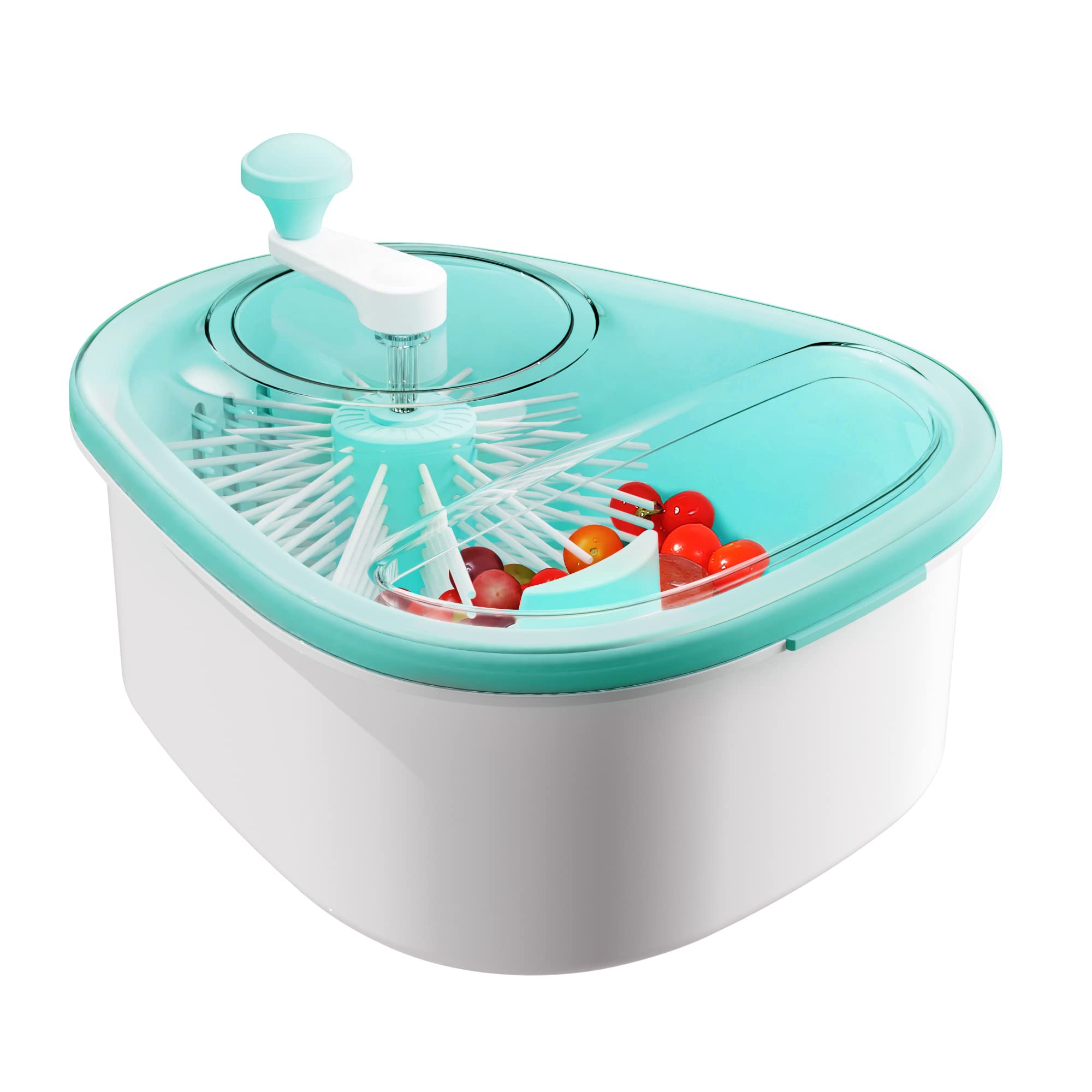 JOYMOOP Joyloop Fruit Washer, Fruit Cleaner Spinner, Oval, Clear Blue
