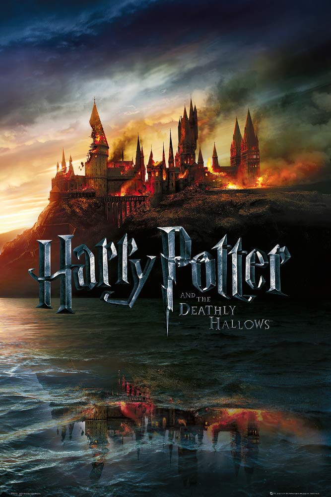Harry Potter And The Deathly Hallows - Movie Poster (Advance Style - Hogwarts On Fire) (Size: 24 Inches X 36 Inches)