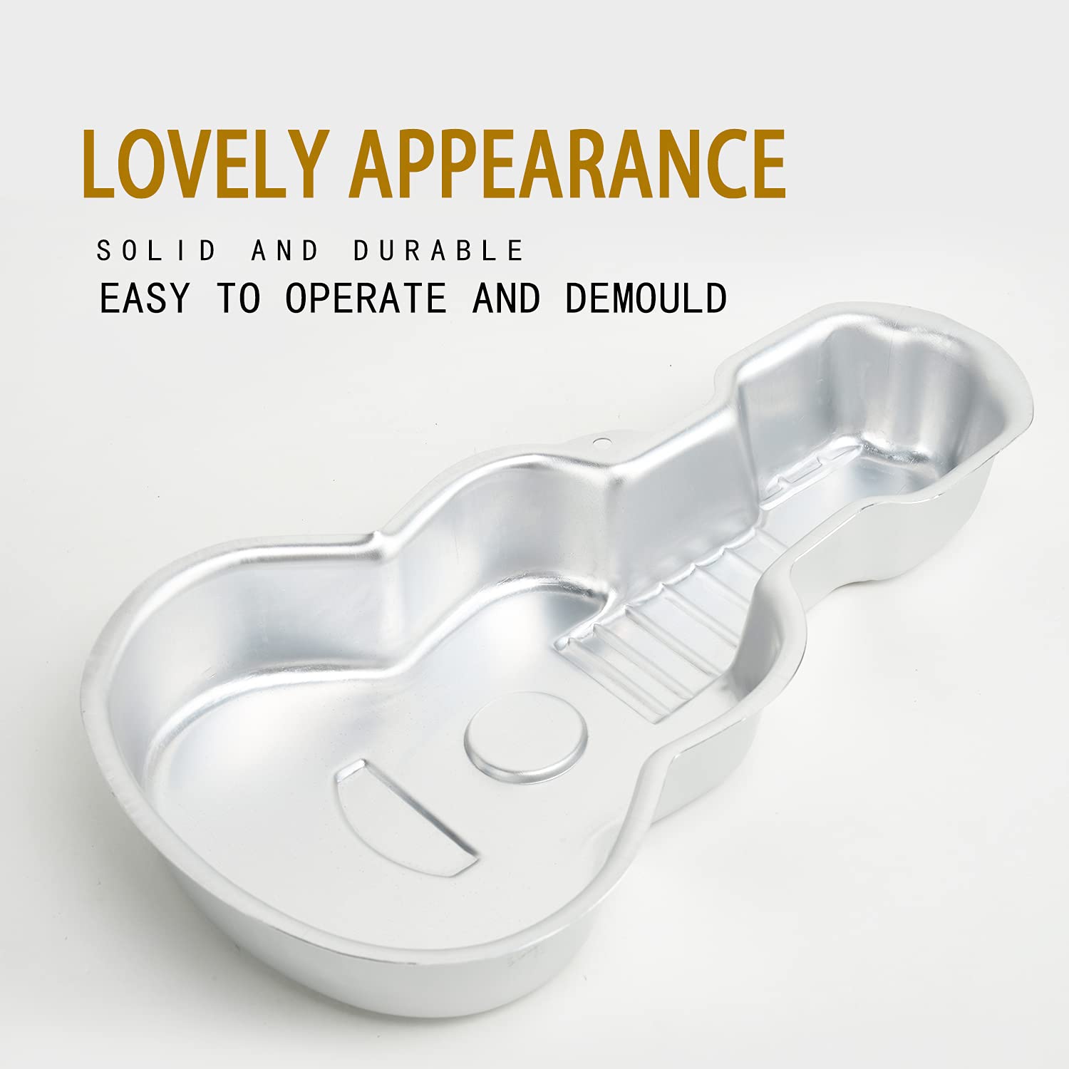 Sadyfon Guitar Shaped Cake Pan 3D Aluminum Nonstick Cake Decorating Mould Birthday Wedding Anniversary Party Cake Baking Pans Ti