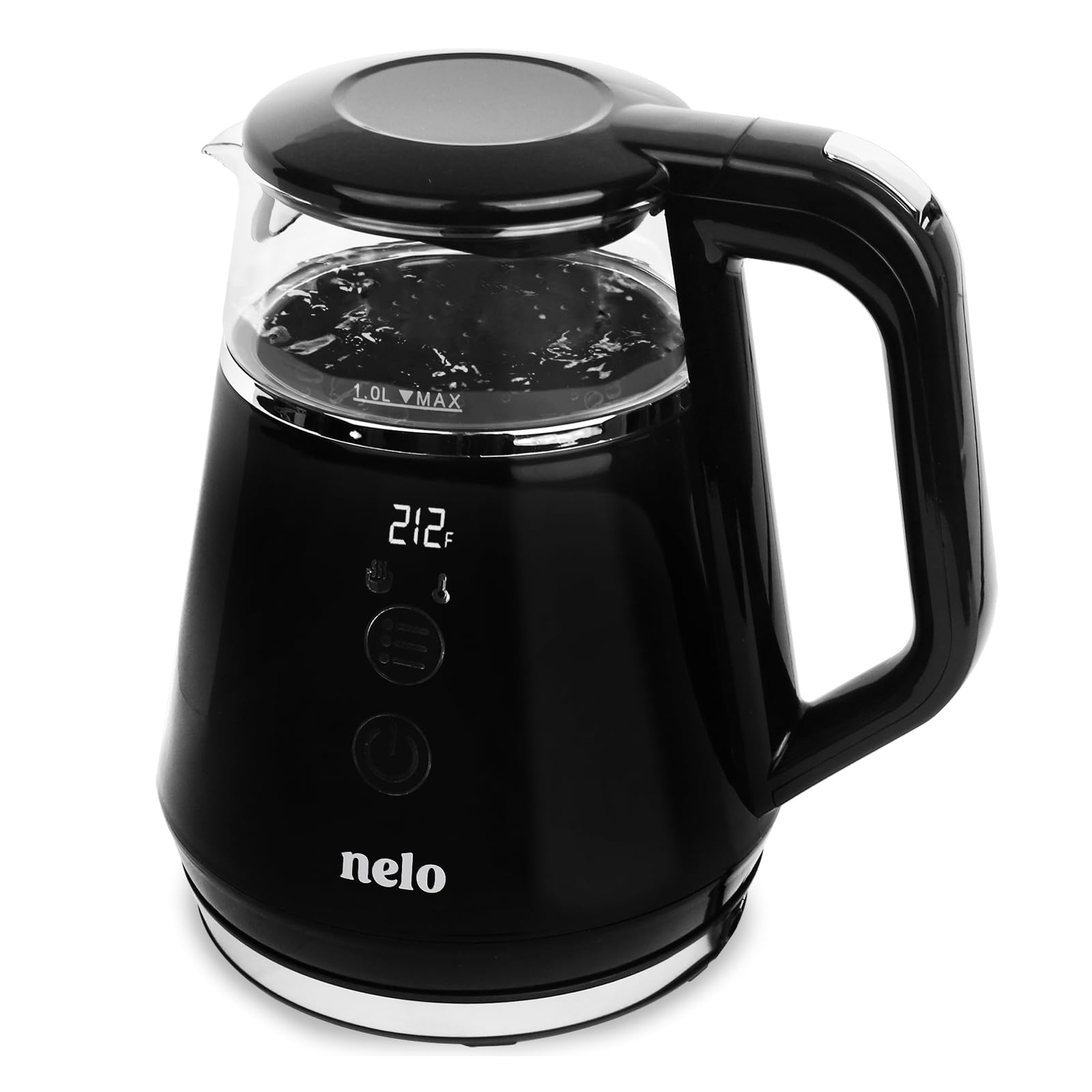 Nelo Electric Kettle With 5 Temperature Control Presets, Large Digital Temperature Display, Multi-Colored Led Indicator Lights,