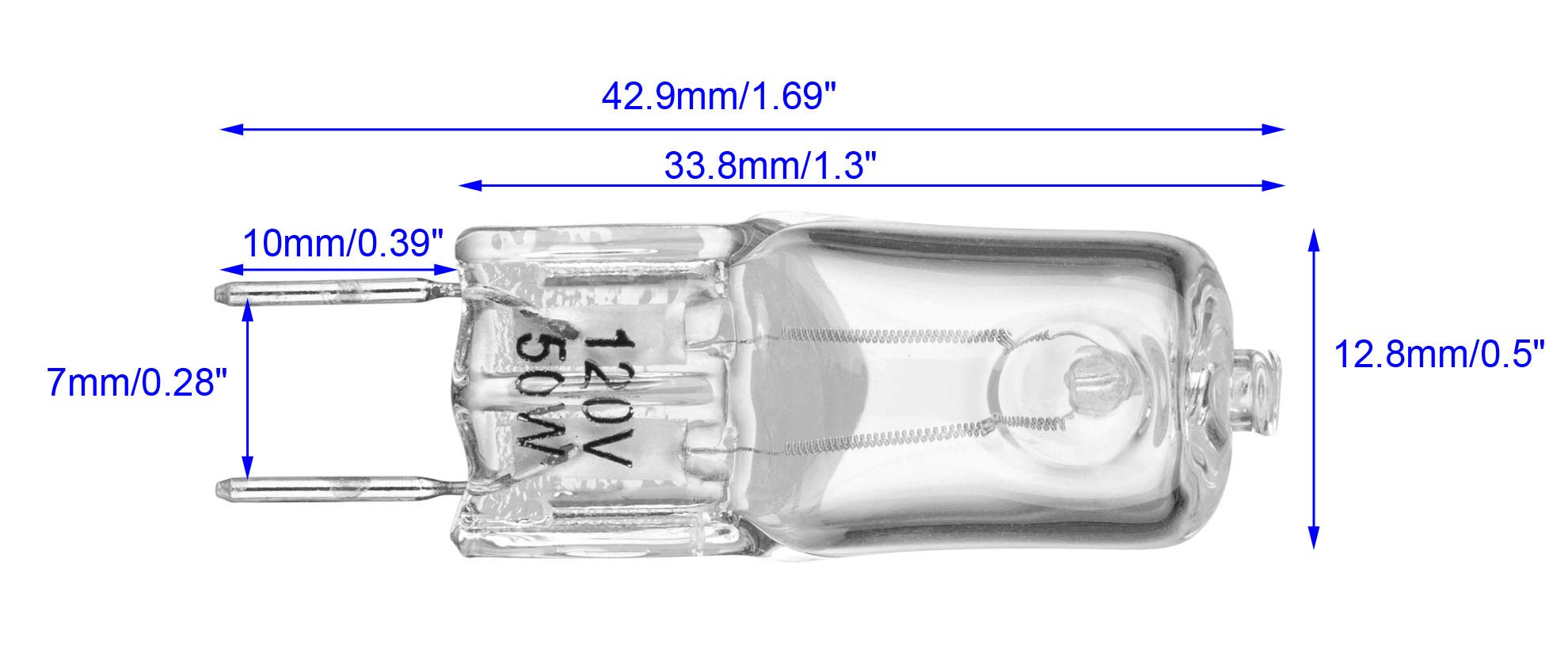 Light Bulb for GE Microwave Oven - 120V 50W Halogen Light Bulb Lamp for GE Over The Range Microwave Hood  Kitchen Over Stove Light Surface Light Bulb for GE Microwave  Replaces WB08X10057 WB08X10051