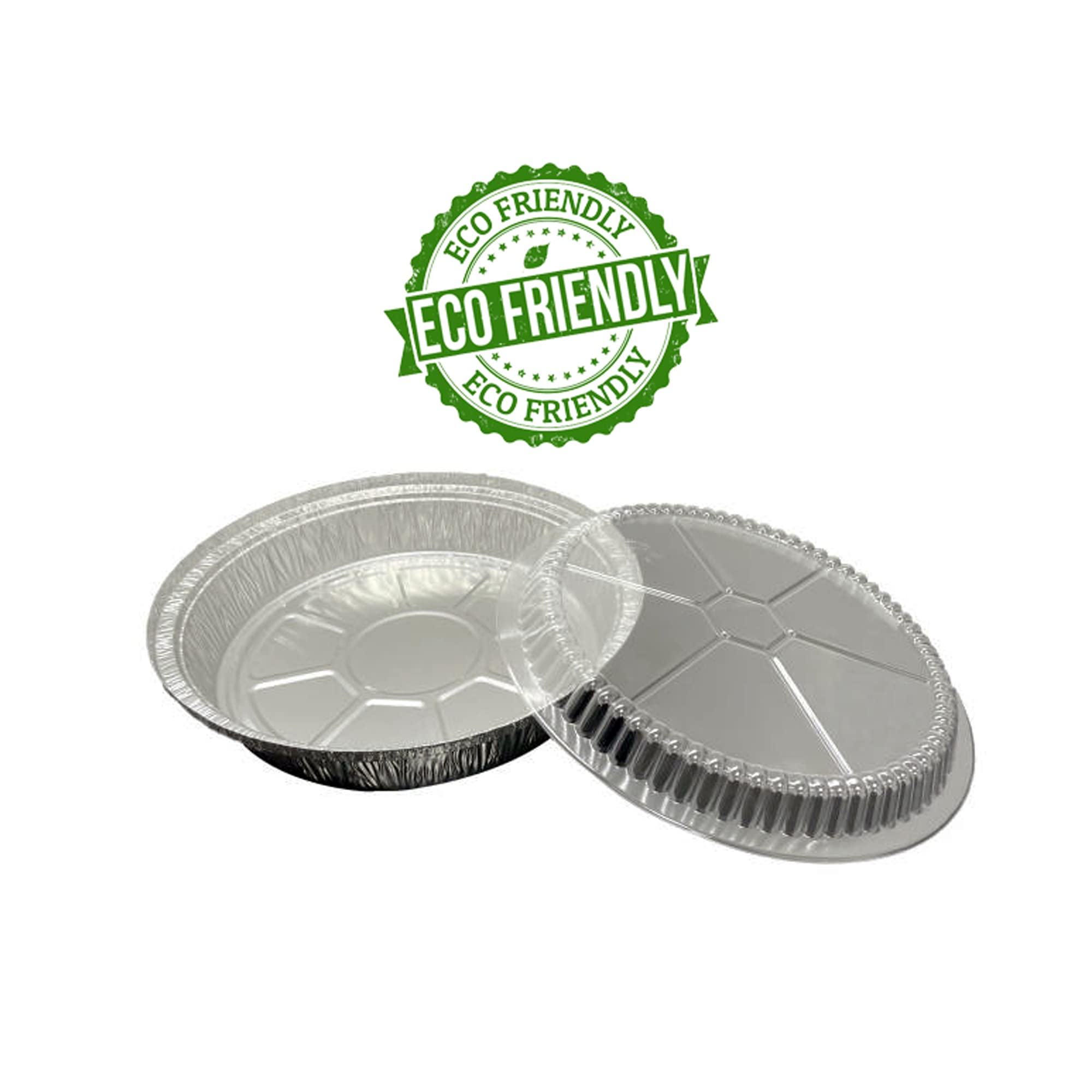 9-Inch Aluminum-Foil Pie Pans With Lid - Round Disposable Heavy Duty Pans For Storing, Tart Baking, Reheating And Serving - Oven