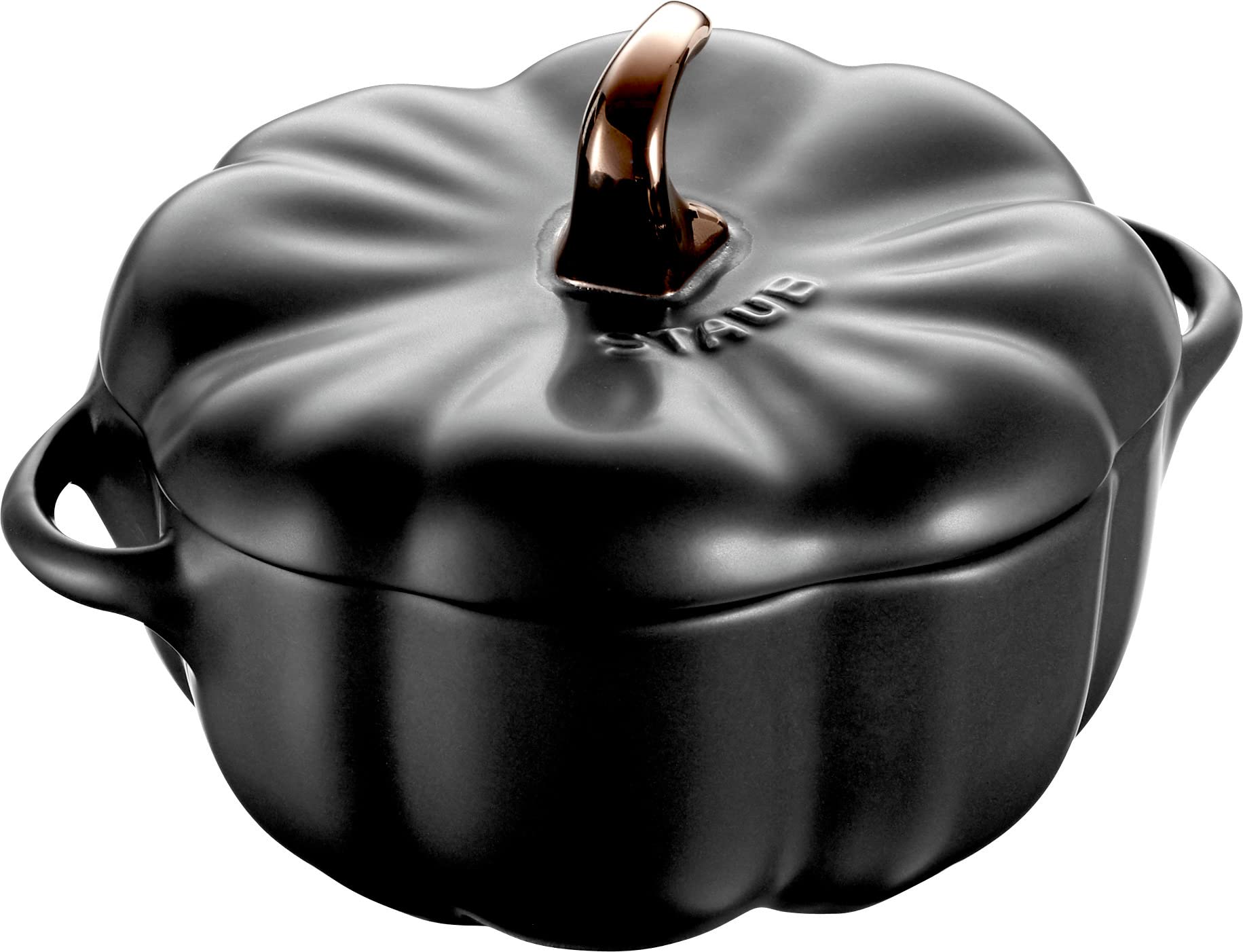 STAUB Ceramic 0.5-qt Petite Ceramic Pumpkin, Oven & Stove Safe up to 572F, Pumpkin Dish, Ceramic Baking Dish, Candy Dish, Matte 