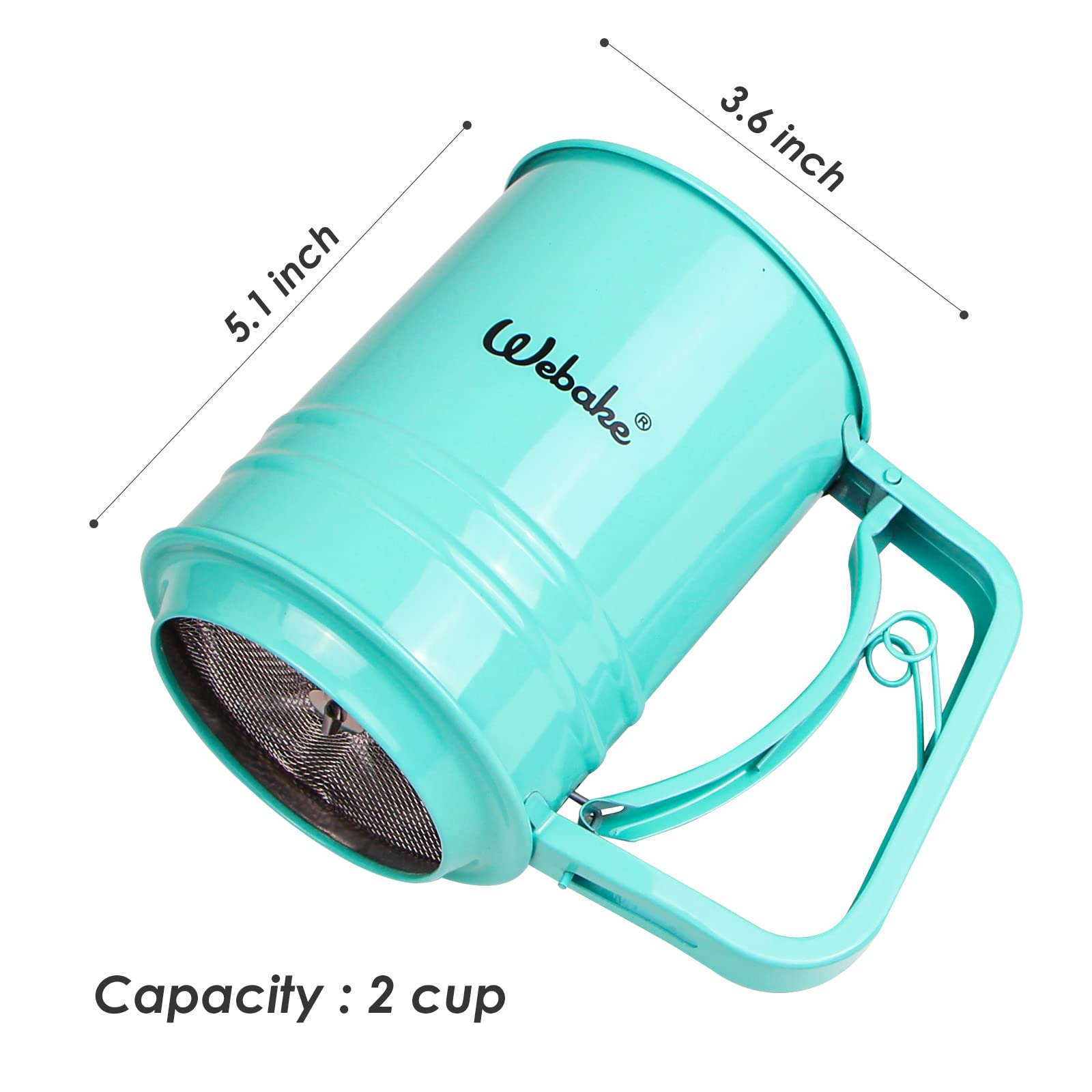 Webake Flour Sifter For Baking Stainless Steel One-Handed Small Flour Sieve Kitchen Sifter Cocoa Powder Sieve Baking Supplies St