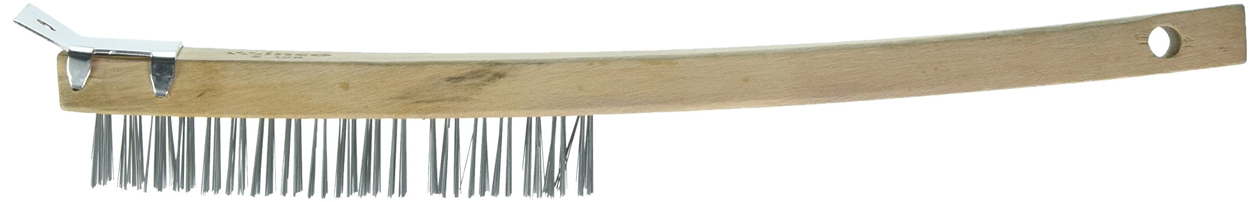 Winco Row Bristle Brush, 3 by 19-Inch, Steel Wire