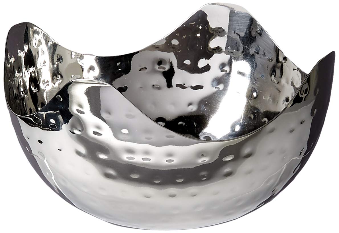 Elegance Hammered 6-Inch Stainless Steel Bowl, 6 x 6 x 3,24 ounces,Silver