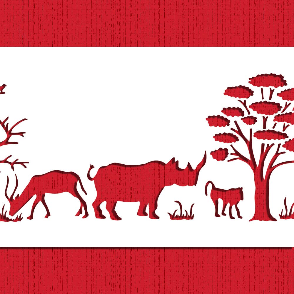 Safari Animals Cake Side Stencil C956 By Designer Stencils