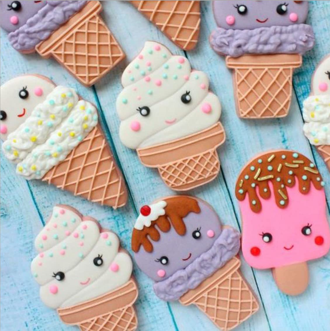 Ice Cream Cookie Cutters, Summer Ice Cream Cone Cookie Cake Mold Bakery Supplies, Stainless Steel Metal Molds Cutters For Making