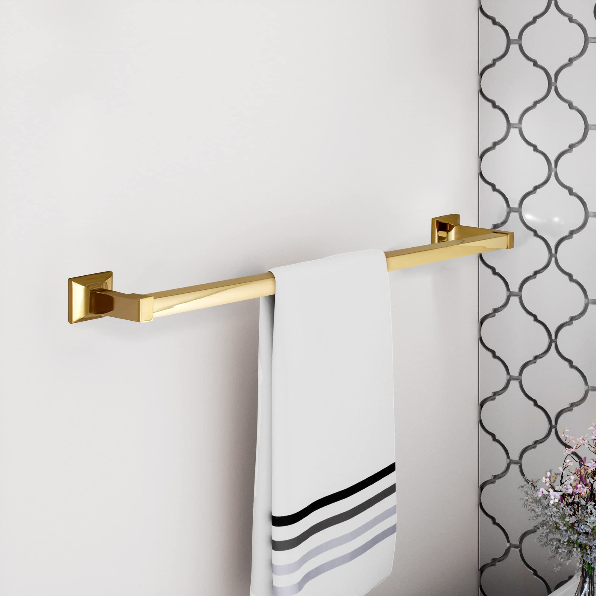 Design House 533273 Millbridge 24-Inch Towel Bar, Polished Brass