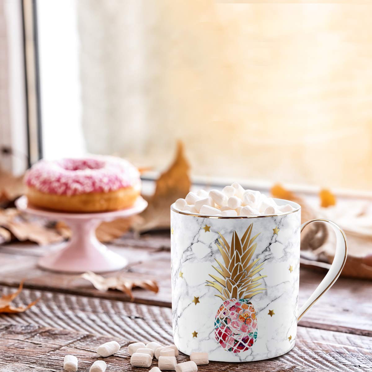 Waveyu Decorative Ceramic Mug For Women Girls, Coffee Mug Cup Design With Handle Decoration With Handle Coffee Tea Cup For Girl