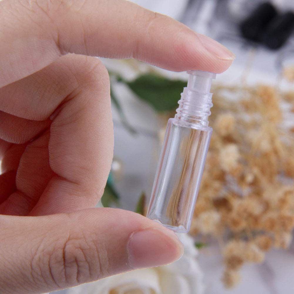 12Pcs 1.2Ml Rose Gold Lid Mini Clear Empty Refillable Lip Gloss Tubes With Internal Lip Brush Lip Balm Oil Containers Lipstick S