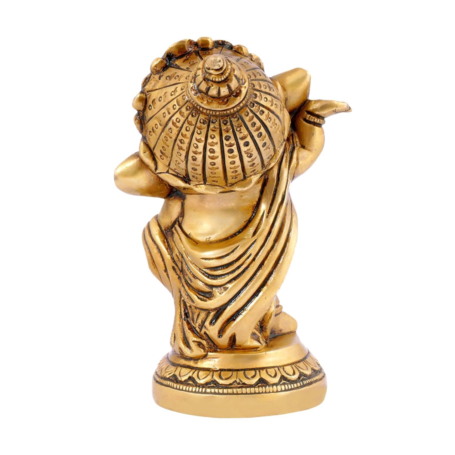 Shreeyaash Brass Baby Dancing Ganesha Statue Hindu God Ganpati Idol Home Decorative Items Little Ganpati Murti (Golden1.04 Kg)