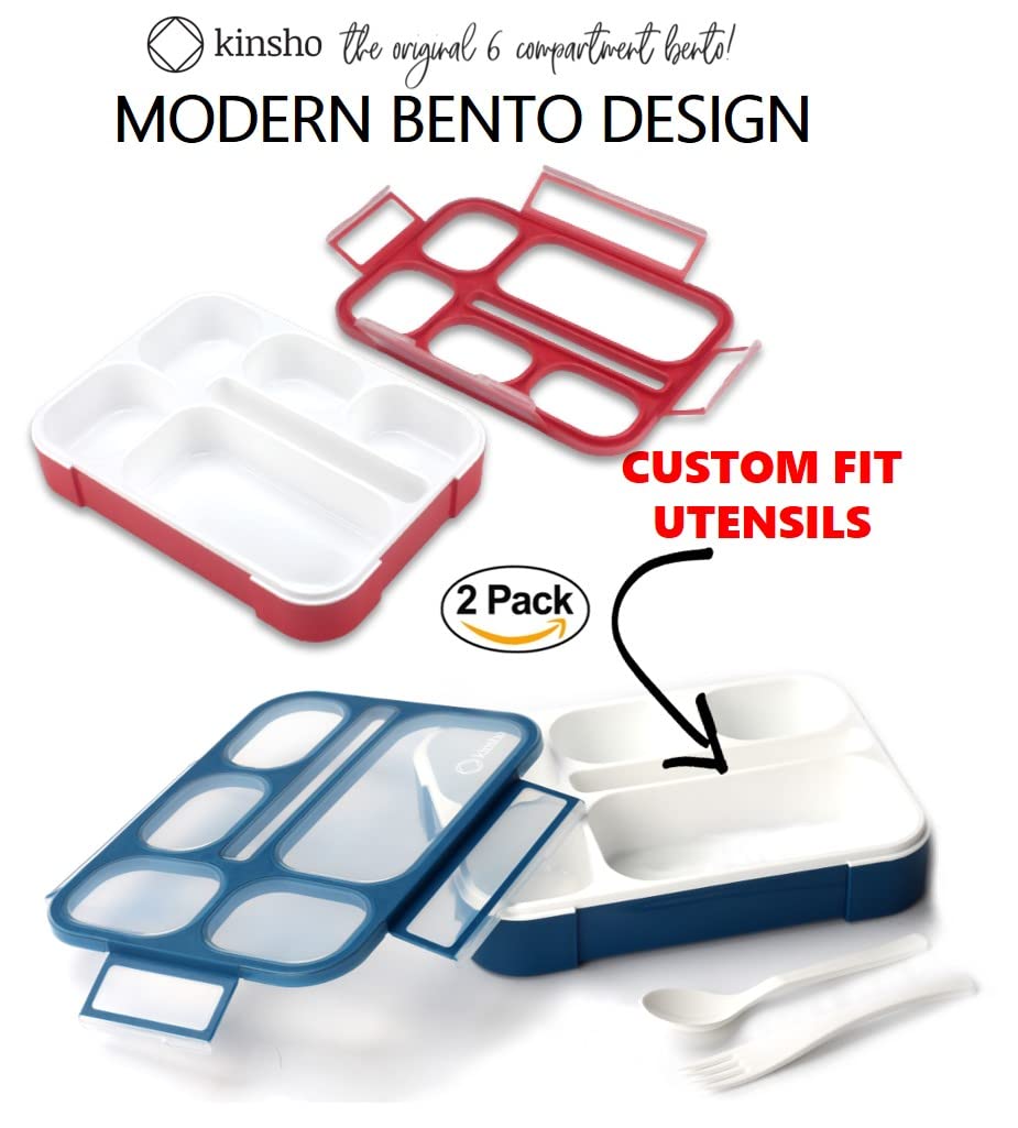Bento Lunch Box For Kids: Leakproof Lunch Boxes, Snack Containers For Boys, Girls With 6 Compartments - School, Daycare, Meal Pl