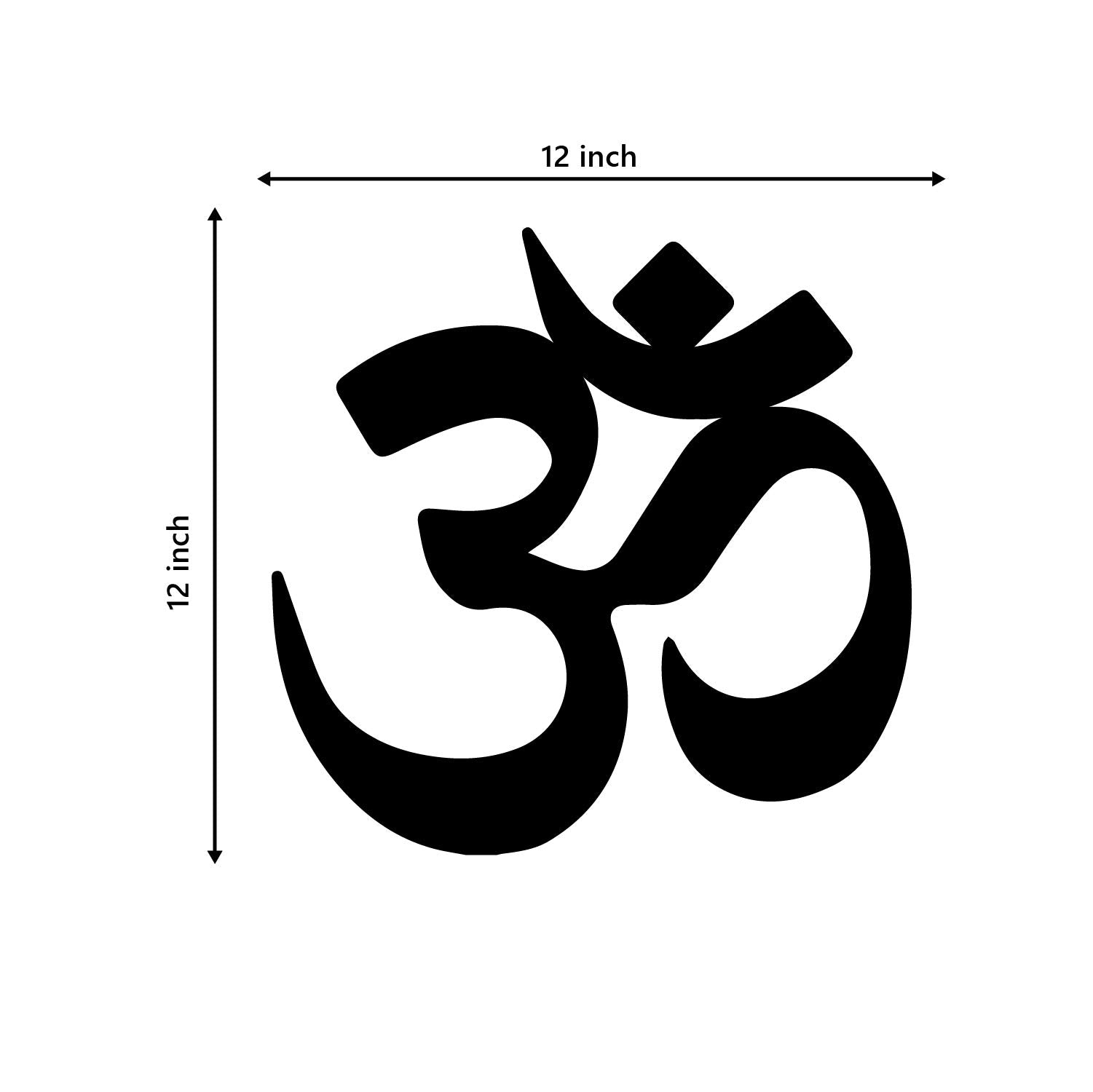 Ecraftindia Om Black Engineered Wood Cutout Wall Art Decor - Perfect Wall Hanging For Yoga Or Meditation Room - Modern Wall Deco