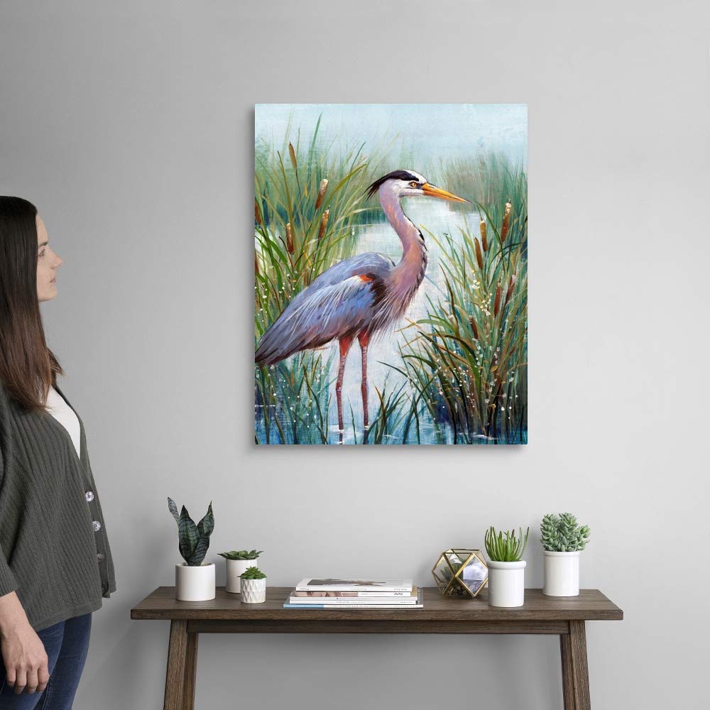 Canvas On Demand Marsh Heron I Canvas Wall Art Print By Tim O'Toole, Coastal, Contemporary, Home Decor, Animals, Bird Artwork, 2