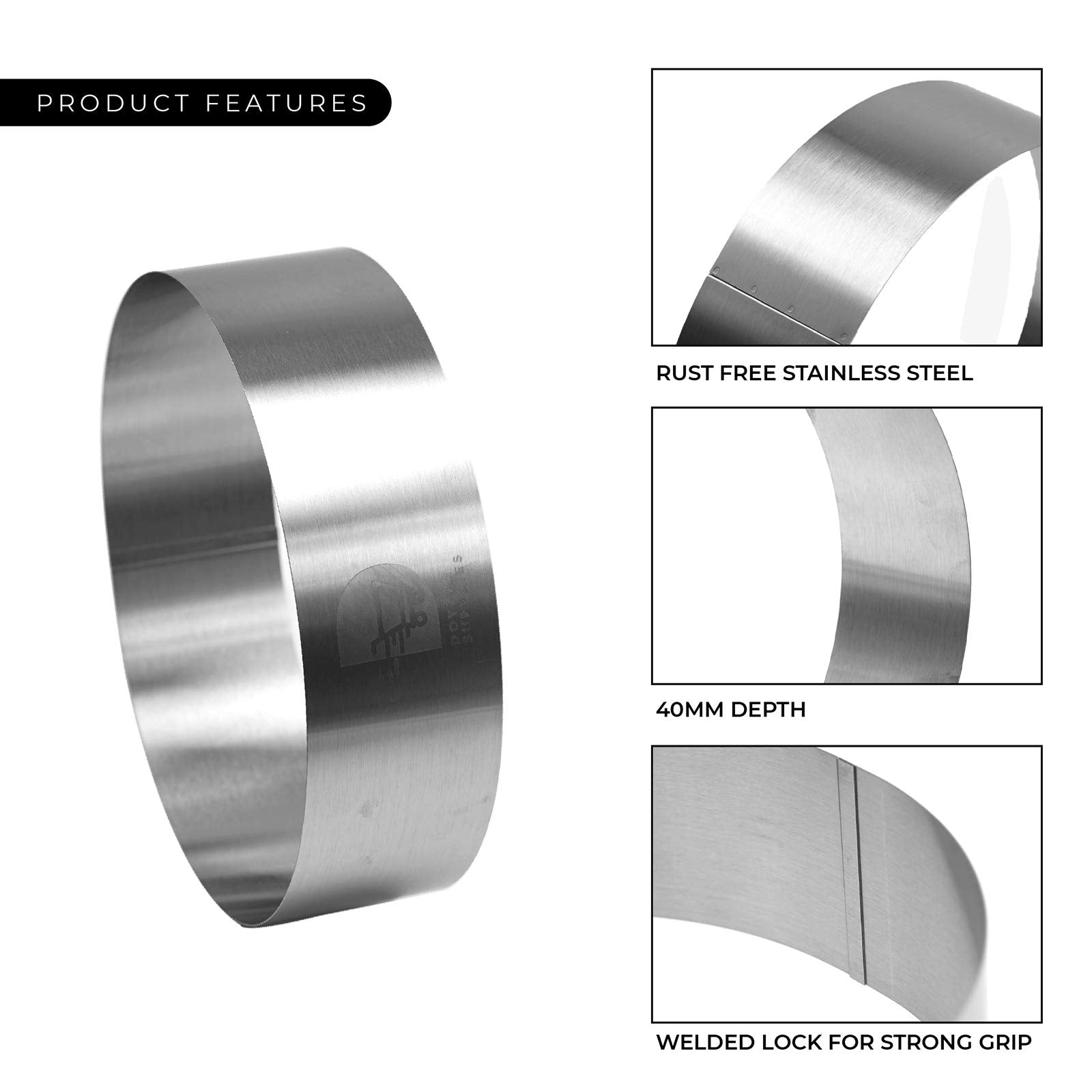 Doyzee Supplies Cake Ring Set,Cake Mold Set,Pastry Ring,Mousse Ring,Ring Mold For Baking-4/6/8/10 Inch