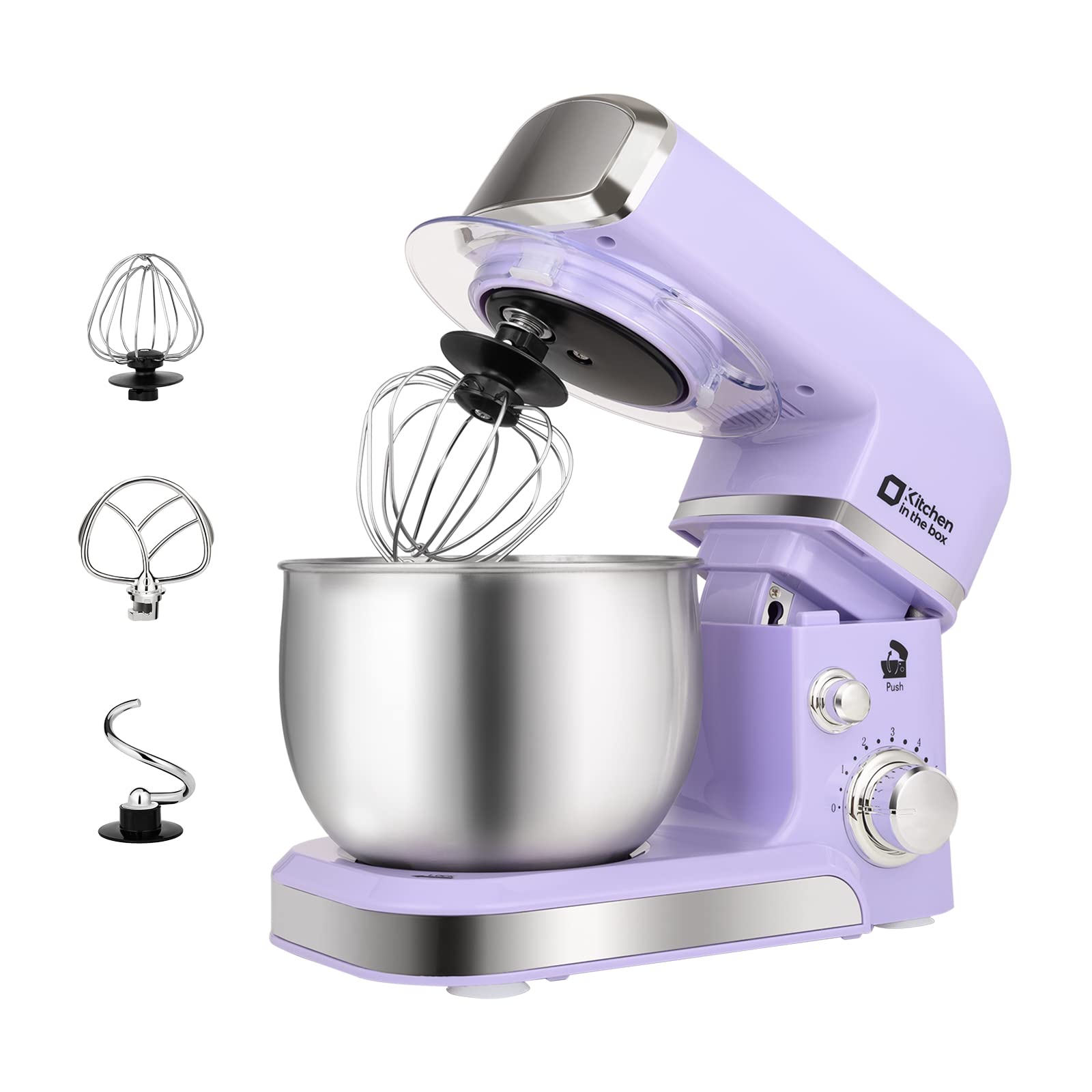 Stand Mixer, Kitchen in the box 3.2Qt Small Electric Food Mixer,6 Speeds Portable Lightweight Kitchen Mixer for Daily Use with E