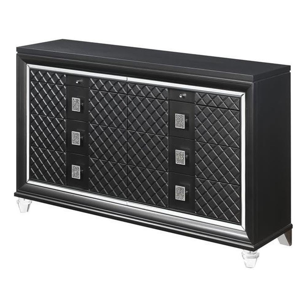 Acme Sawyer 8-Drawer Wooden Dresser in Metallic Gray
