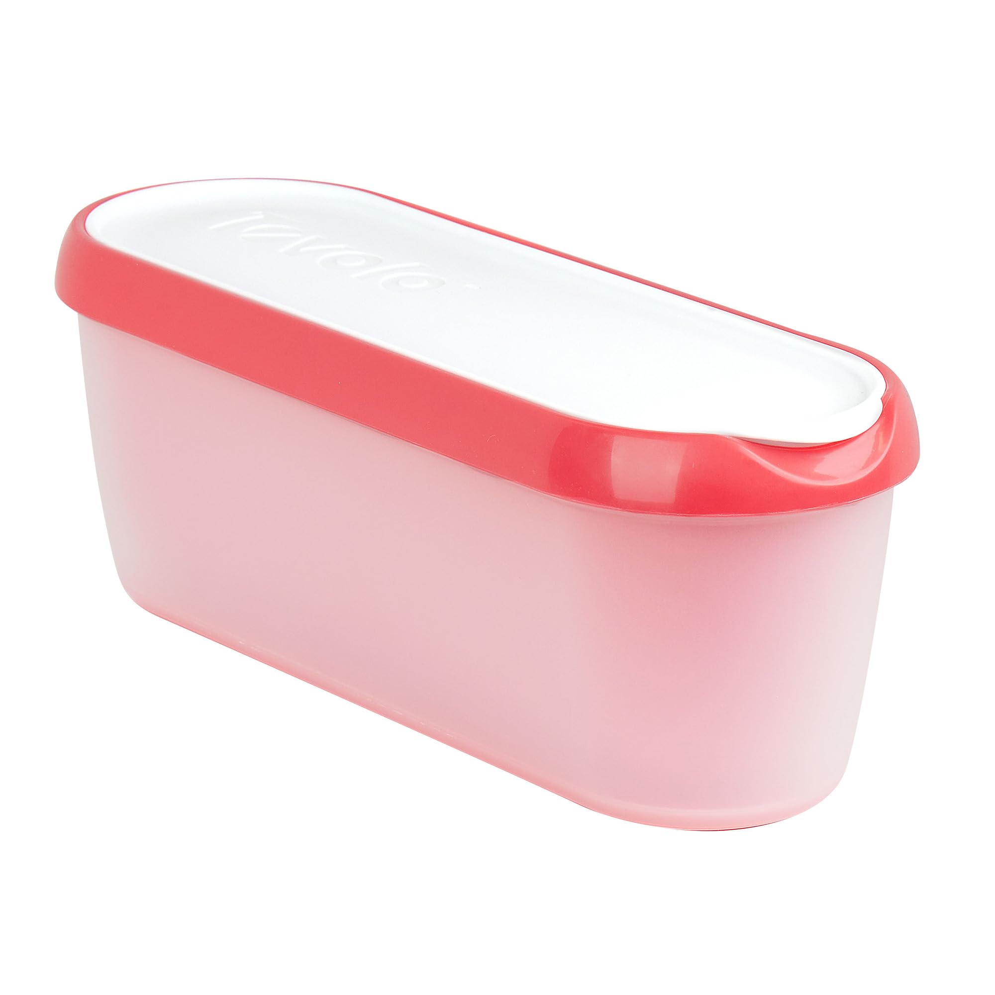 Tovolo Ice Cream Containers for Homemade Ice Cream, Glide-A-Scoop (1.5 Qt, Strawberry Sorbet) - Stackable Ice Cream Storage Cont