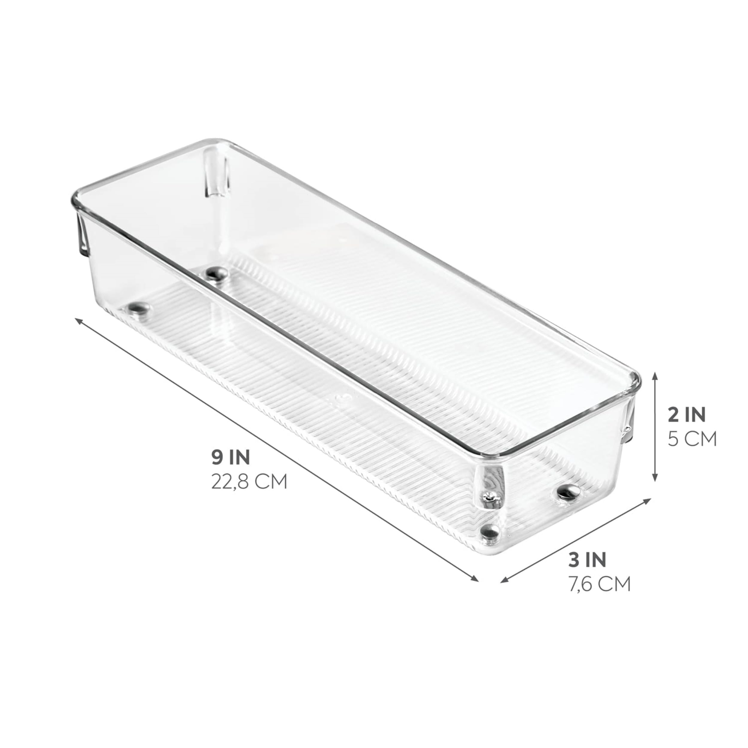 iDesign Linus BPA-Free Plastic Drawer Organizer - 3.25'' x 9.75'' x 2.25'', Clear