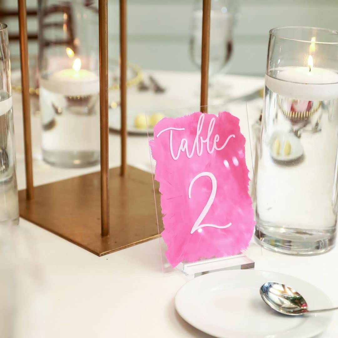 Jinmury 20 Pack 3'' Clear Acrylic Sign Holder- 1/8'' (3Mm) Slot Acrylic Sign Stand For Display Acrylic Table Numbers Wedding Sig