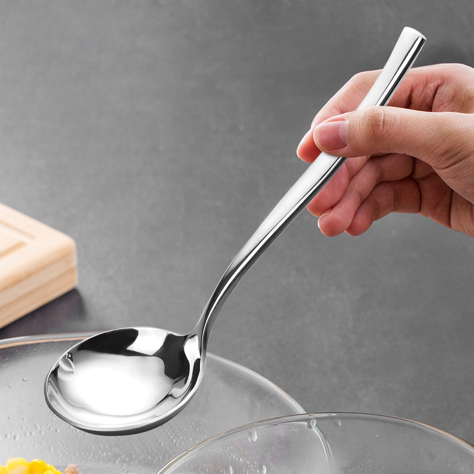 Pekky Small Soup Ladle Spoon, Stainless Steel Gravy Ladle Spoon Set, 4 Pieces